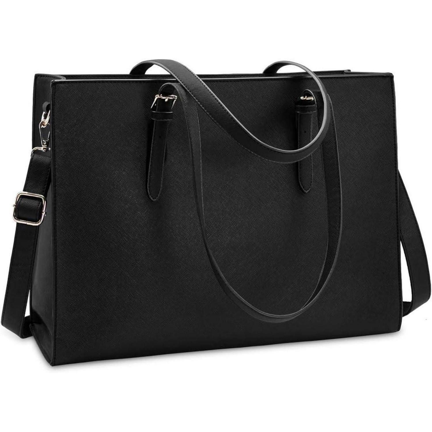 LuxusKollektion Businesstasche Große Damen Handtasche Schwarz Leder für Lap günstig online kaufen