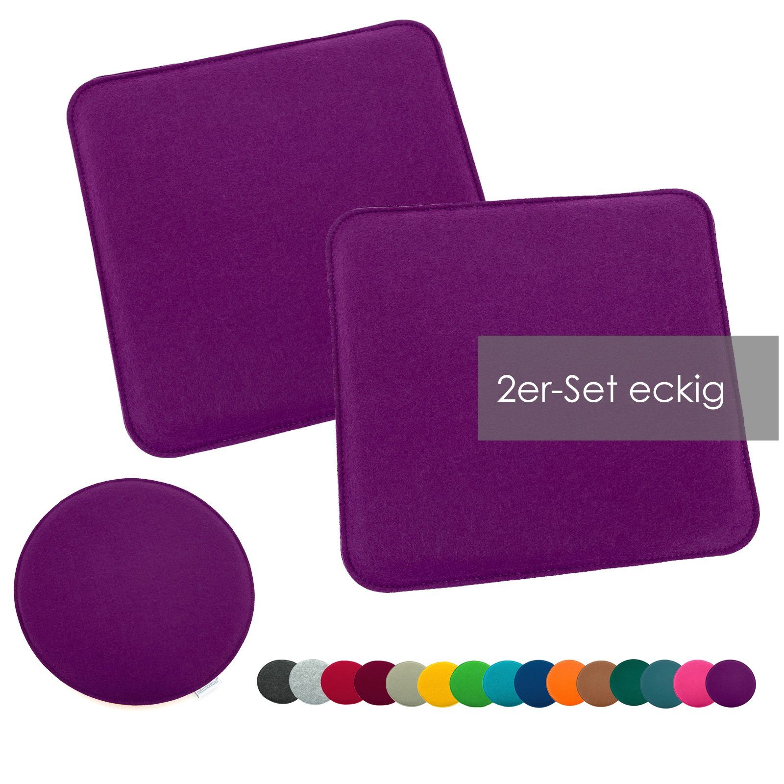 heimtexland Sitzkissen Filz Sitzauflage Stuhlkissen Bankkissen abwaschbar, Filzkissen eckig & rund I Indoor Outdoor I bequem & robust