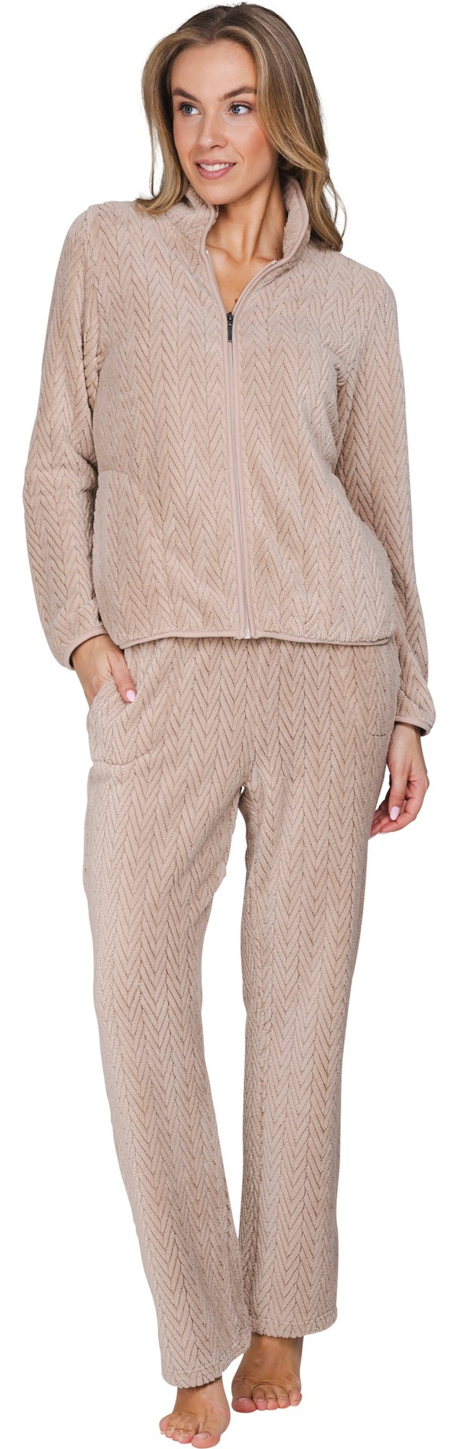 Pastunette Hausanzug Damen Homewearanzug Fleece (2 tlg) Modisches Design