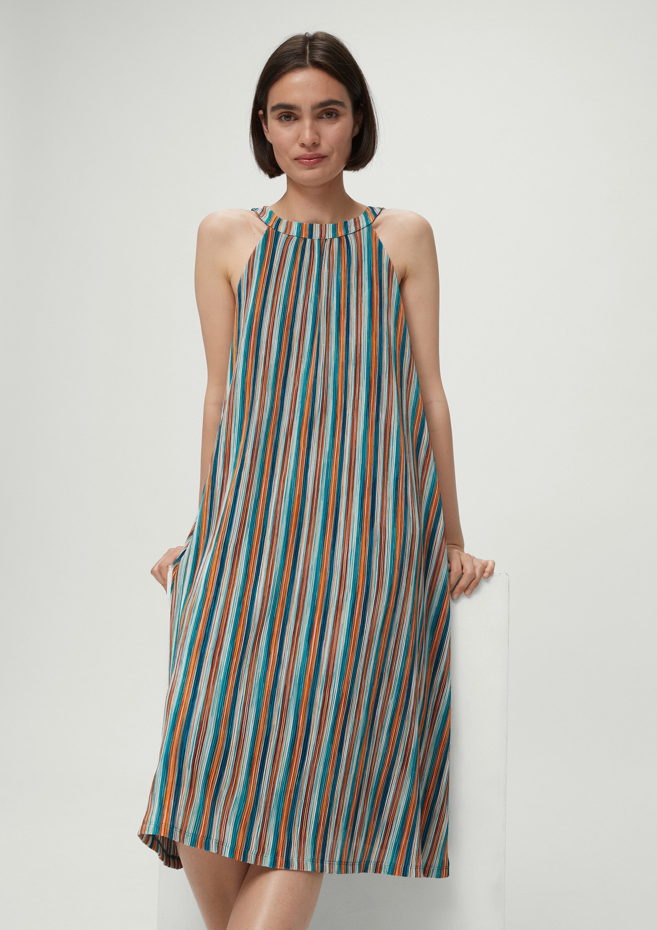 s.Oliver Midikleid Kleid Midikleid mit strukturierten Streifen