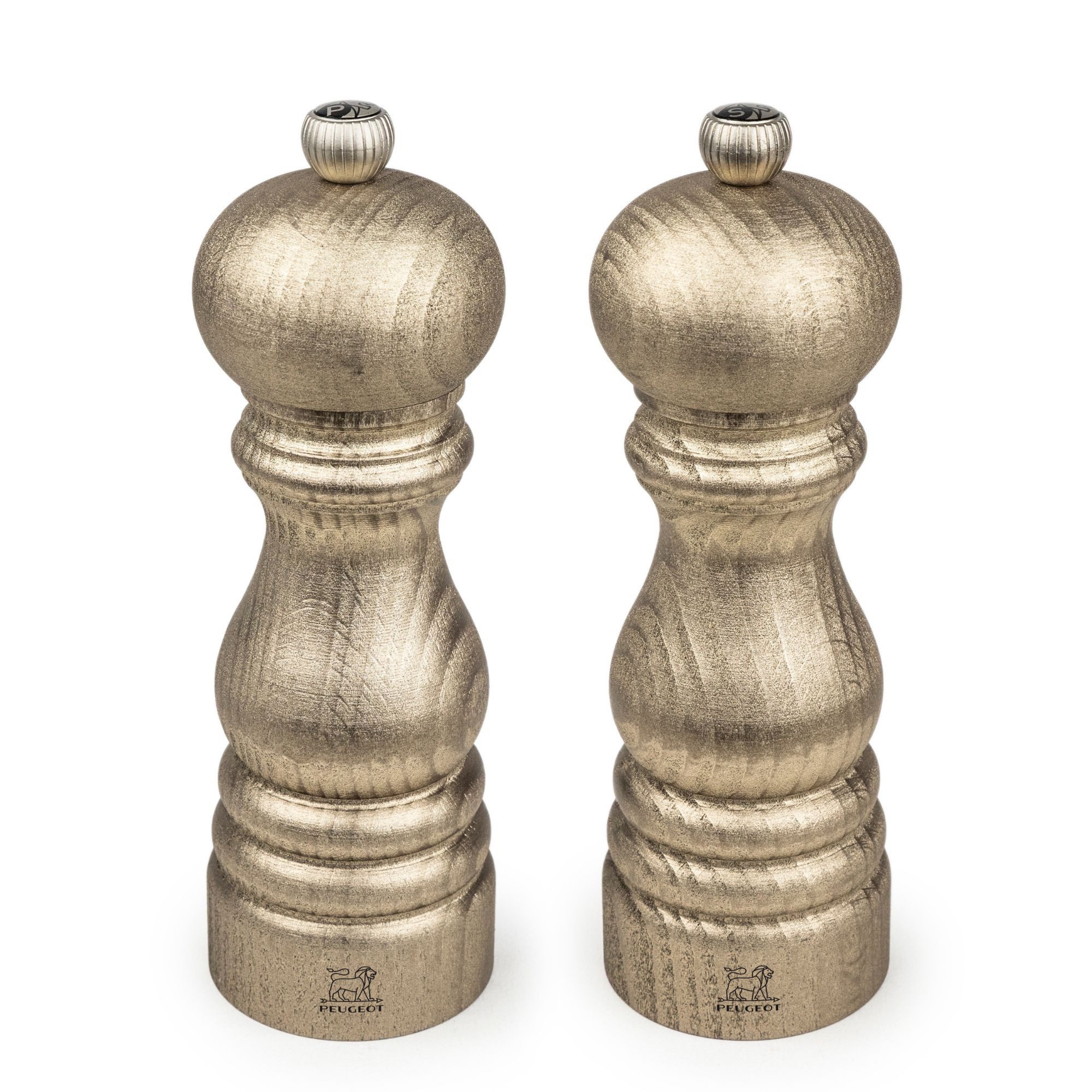 PEUGEOT Salz-/Pfeffermühle Geschenkset GOLDEN PARIS 18cm Buchenholz Gold Manuell