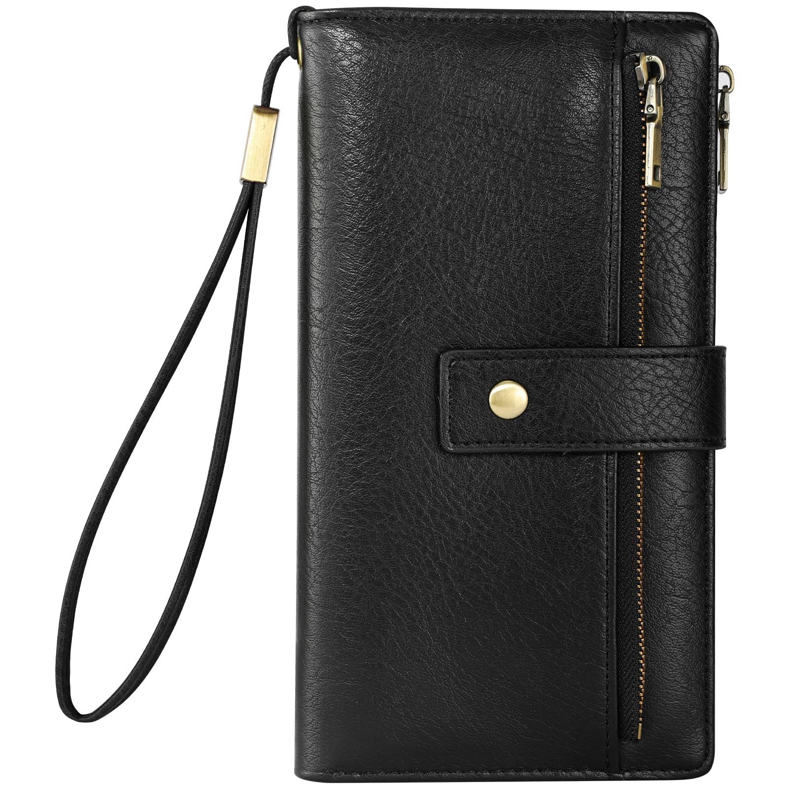 Zyronn Geldbörse Geldbörse RFID Damen Geldbörse Portemonnaie Geldbeutel, Damen Geldbörse klappbar Lange Clutch-Tasche aus PU-Leder