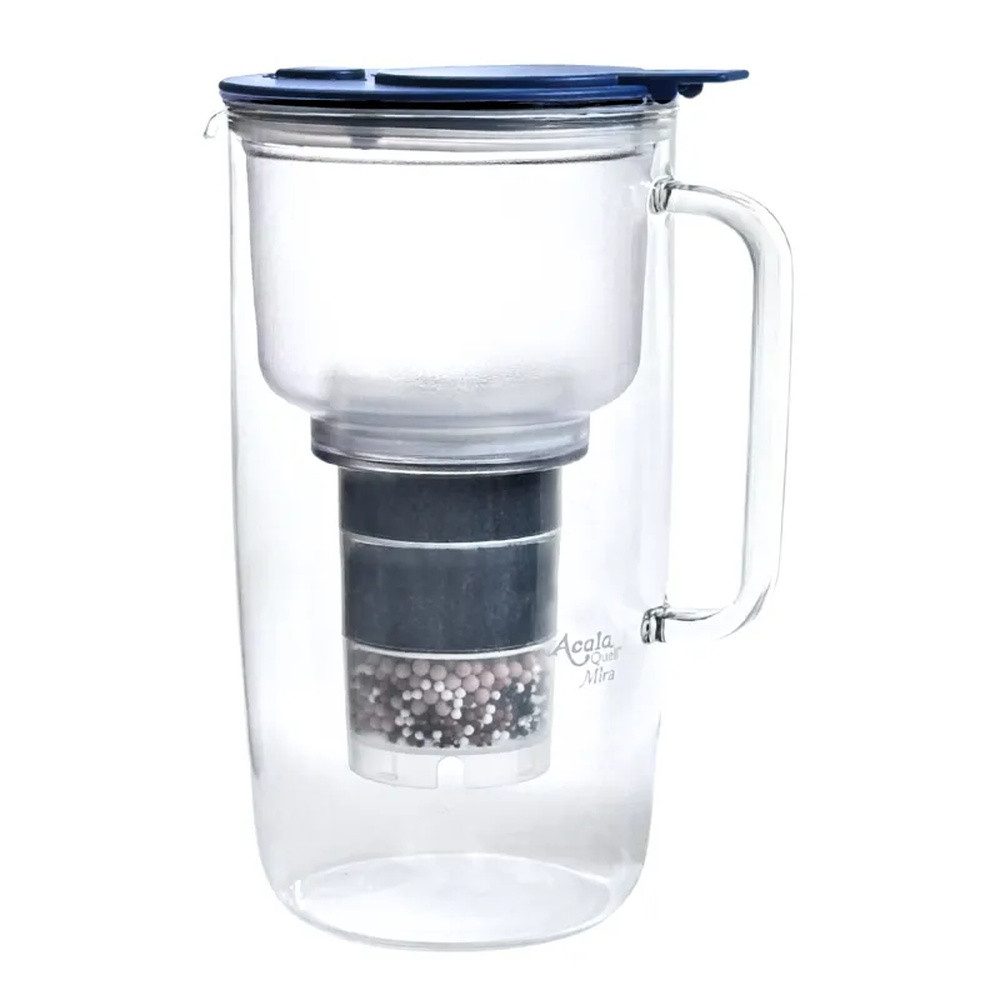 AcalaQuell Wasserfilter Kannenfilter Mira, inkl. 1x Mikroschwamm und 1x Filterkartusche