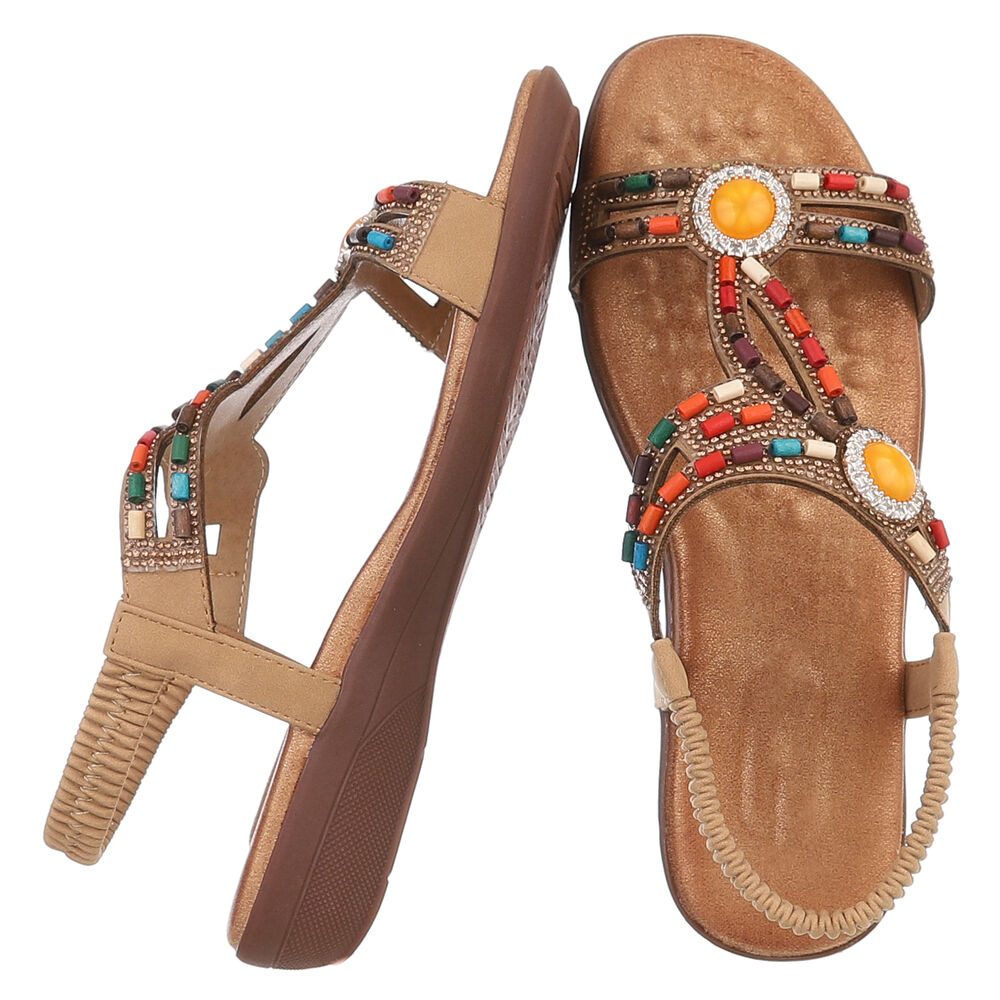 Ital-Design Bequeme Damen-Sandalen mit Perlenverzierungen – günstig online kaufen