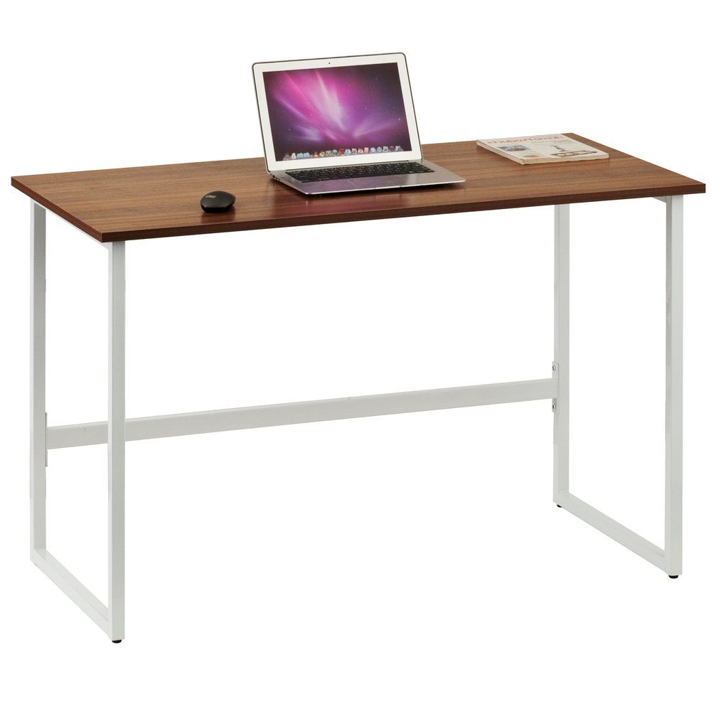 hjh OFFICE Schreibtisch LIGHT Walnuss/Weiß (1 St), Computertisch Schreibtisch 1 St, WORKSPACE