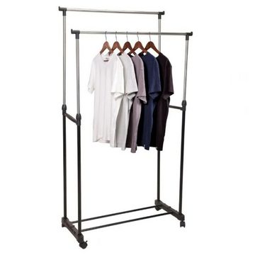 Storage solutions Kleiderständer Kleiderständer Doppelt mit Rollen Verstellbar, (1 St)