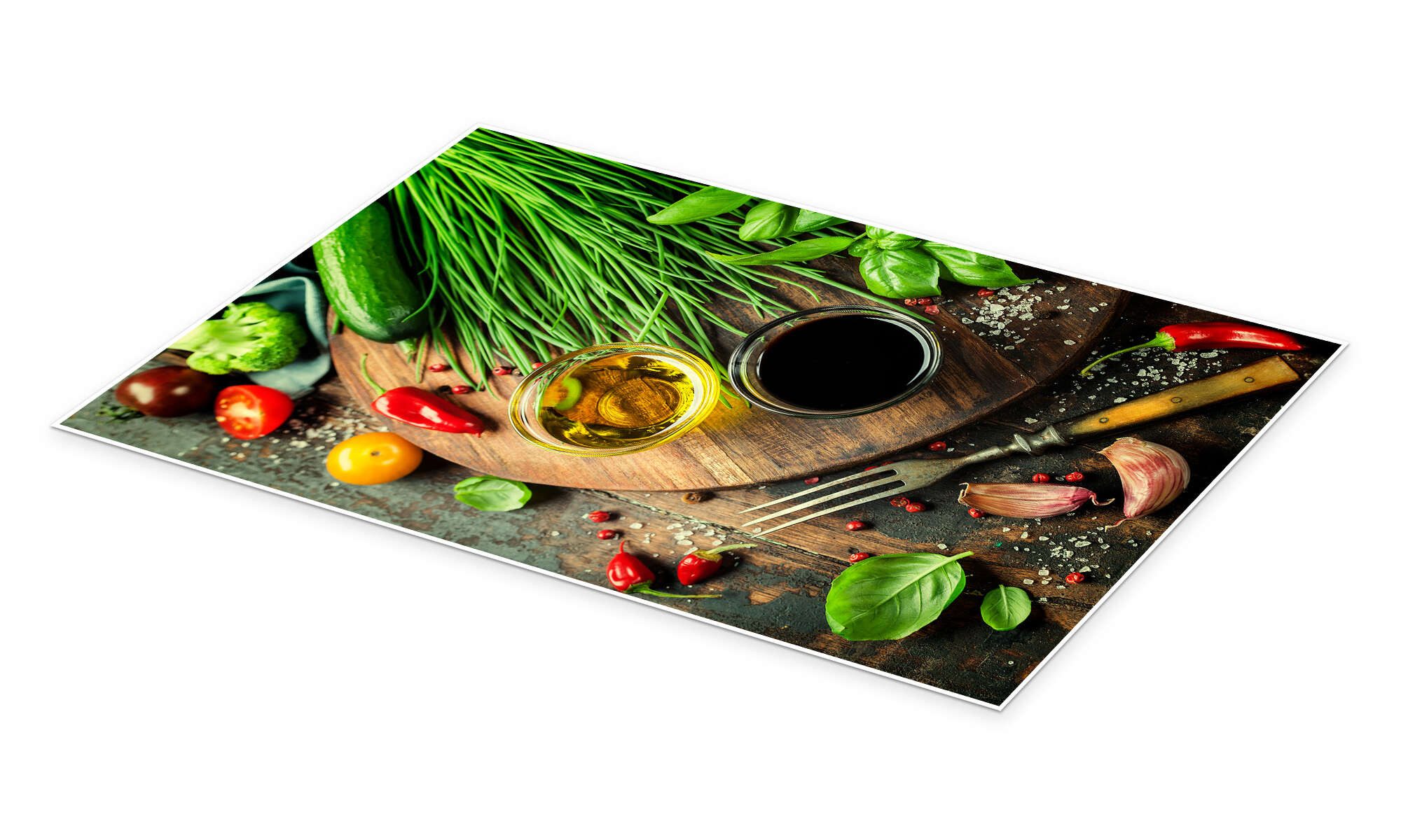 Posterlounge Wandbild Gesundes Bio-Gemüse und Gewürze, Editors Choice, erhältlich als Poster, Leinwandbild, Wandsticker oder Acrylglasbild
