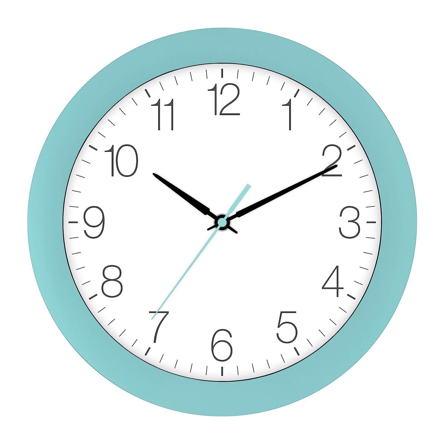 EUROTIME Funkwanduhr Funk-Wanduhr türkis-blau günstig online kaufen