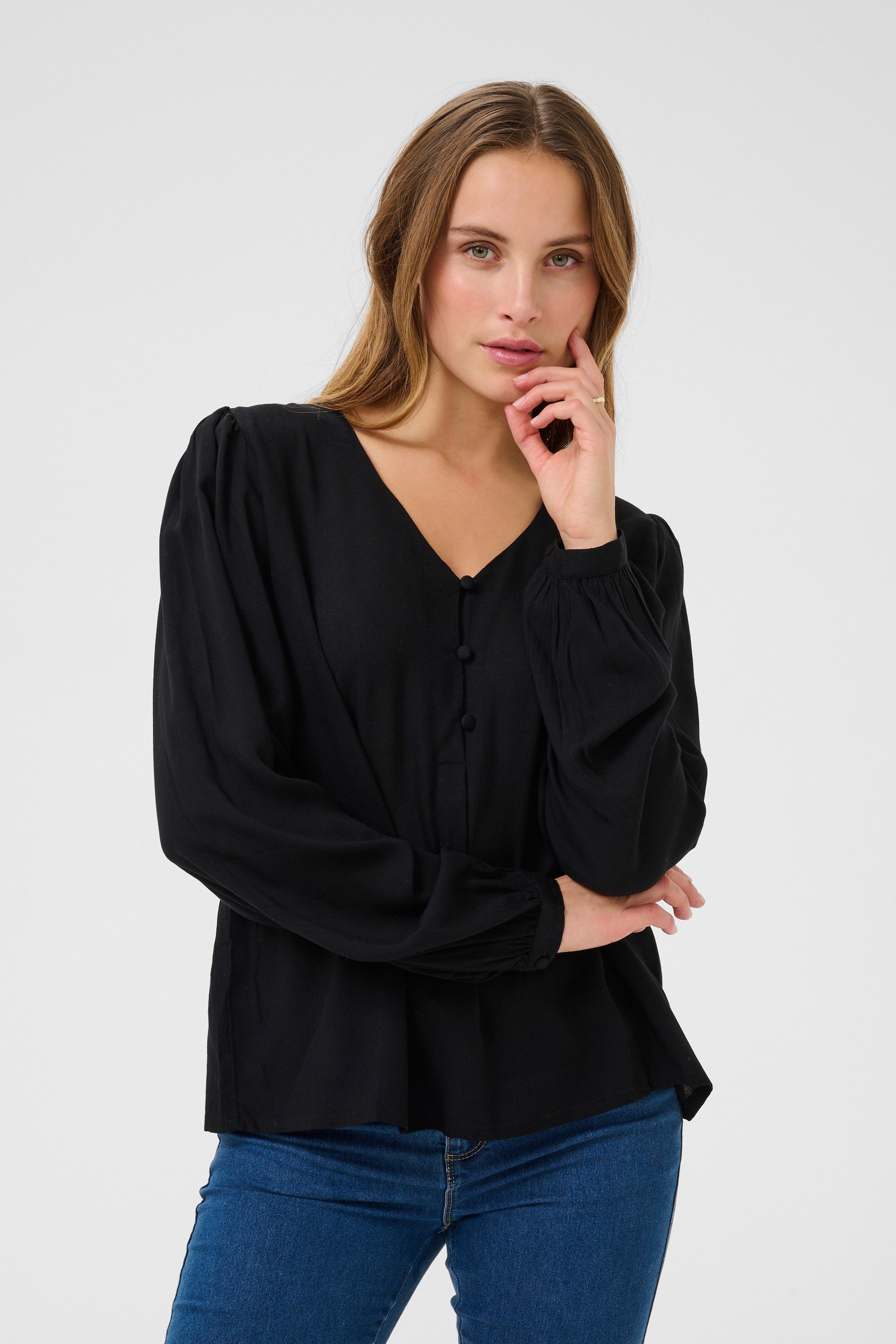 Langarmbluse Langarm-Bluse BPlouize