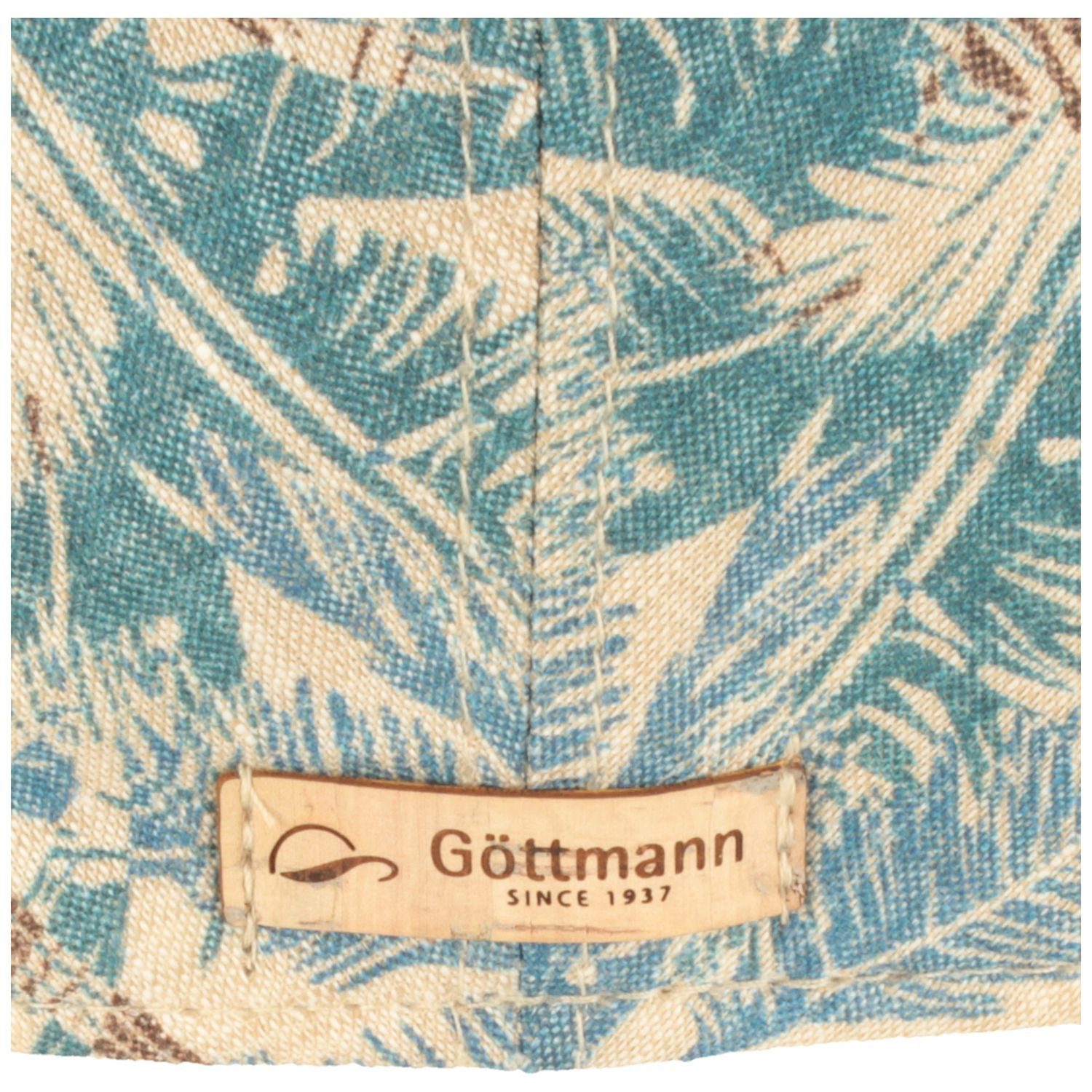 Göttmann Schiebermütze Sportliche Leinen Schiebermütze mit Palmen Print