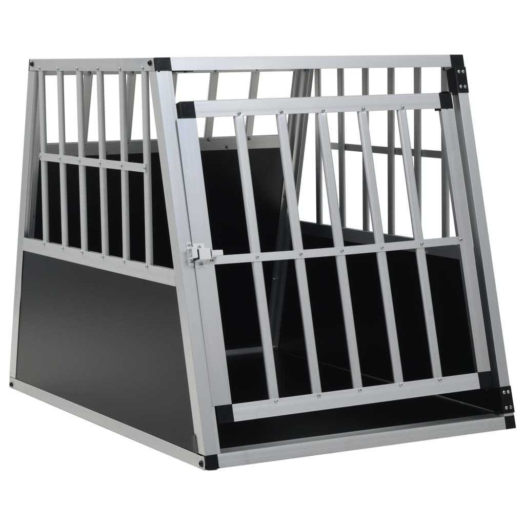 vidaXL Hunde-Transportbox 65 x 91 x 695 cm Hundetransportbox Aluminium 65x91x69,5 cm für sichere