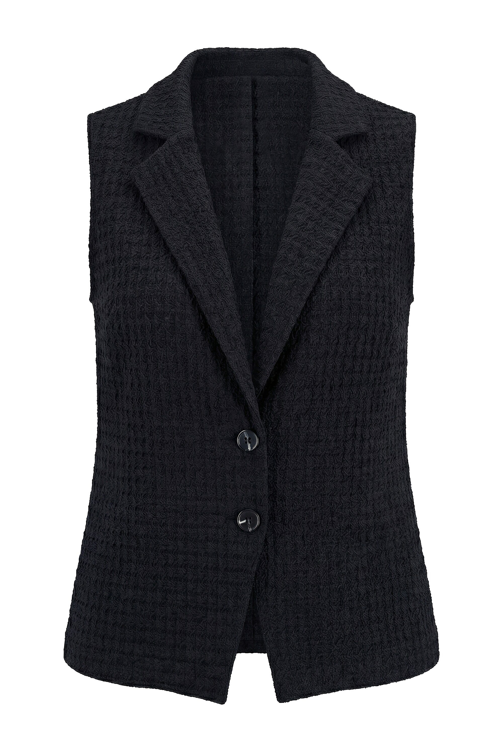 Blusenjacke Blusen-Weste fitted Shape Waffelstrukturt