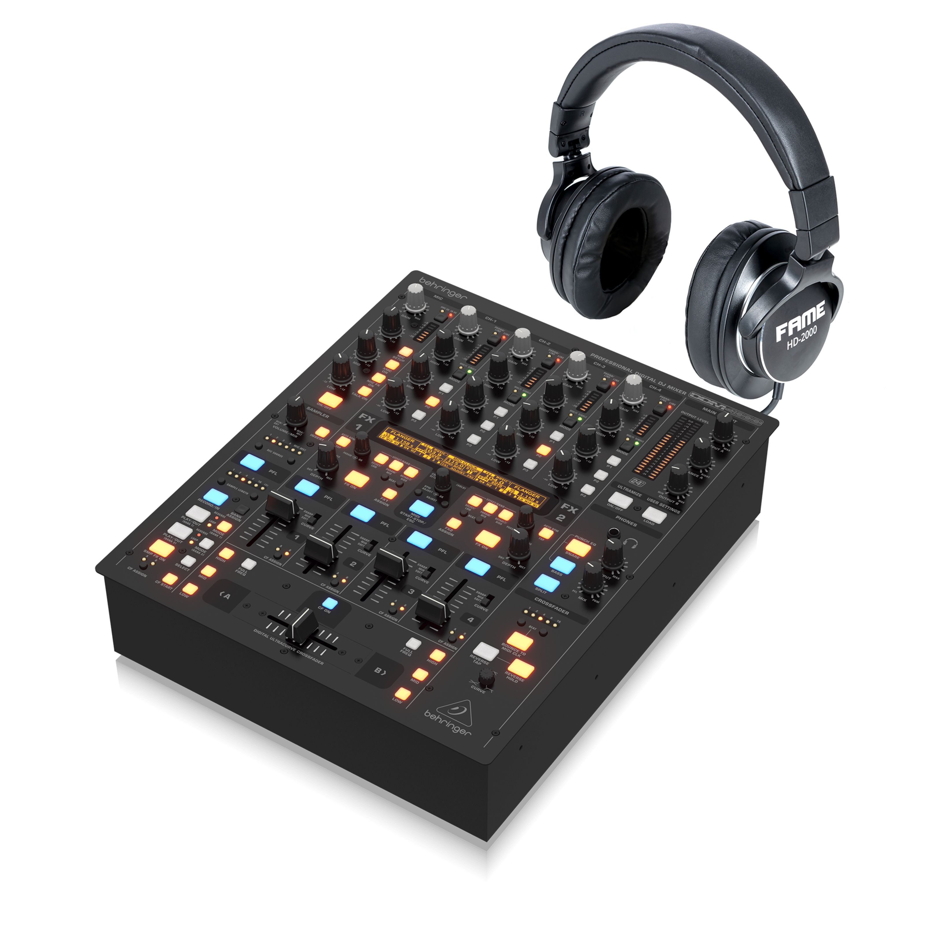 Behringer Mischpult, (DJ-Mixer, DJ-Clubmixer), DDM4000 + hD-2000 Black-Set - DJ Mixer-Set