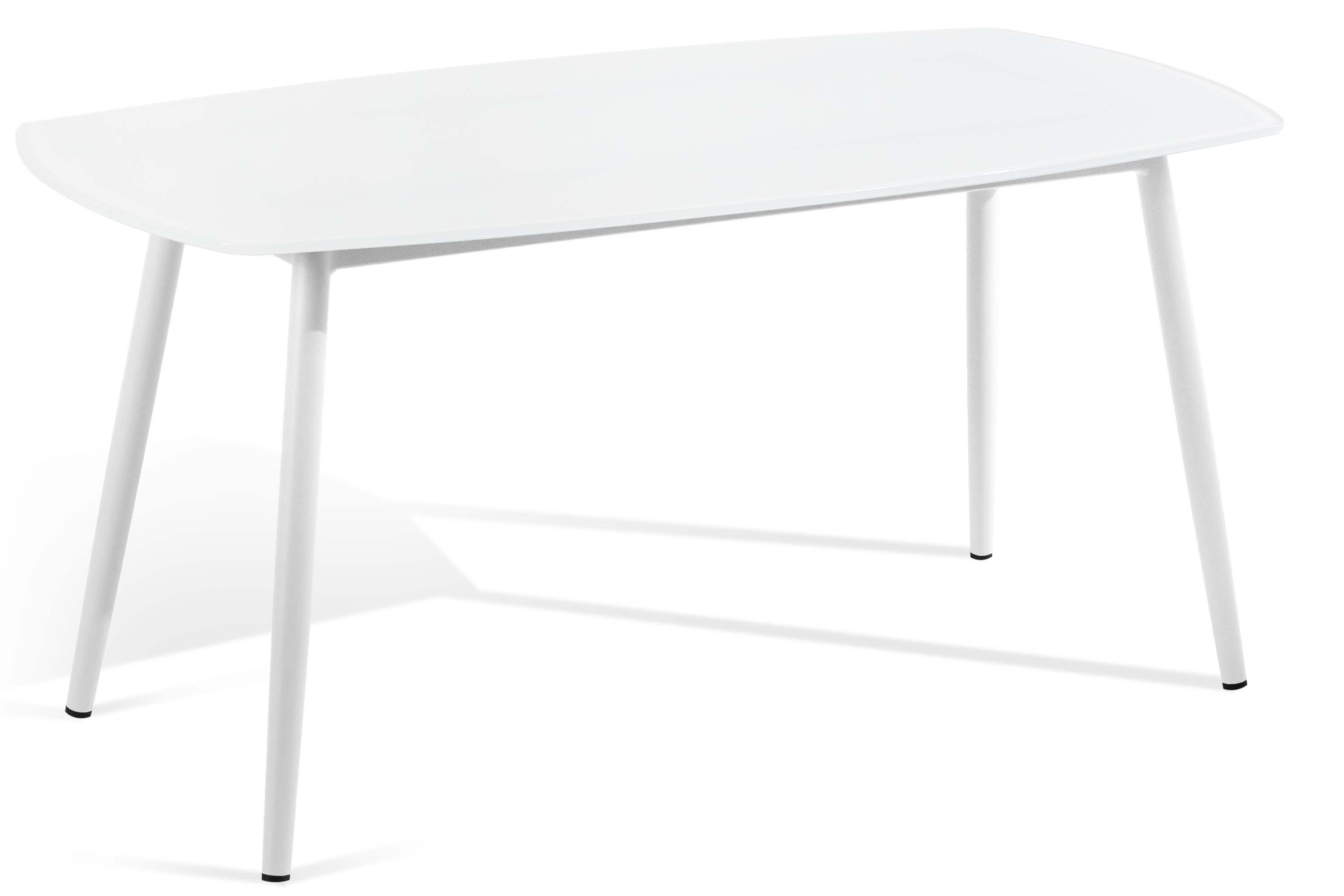 KONSIMO® Gartentisch SOLIS Balkontisch, Stahlgestell, hergestellt in der EU, Tischplatte aus gehärtetem Glas, Modern, pflegeleicht