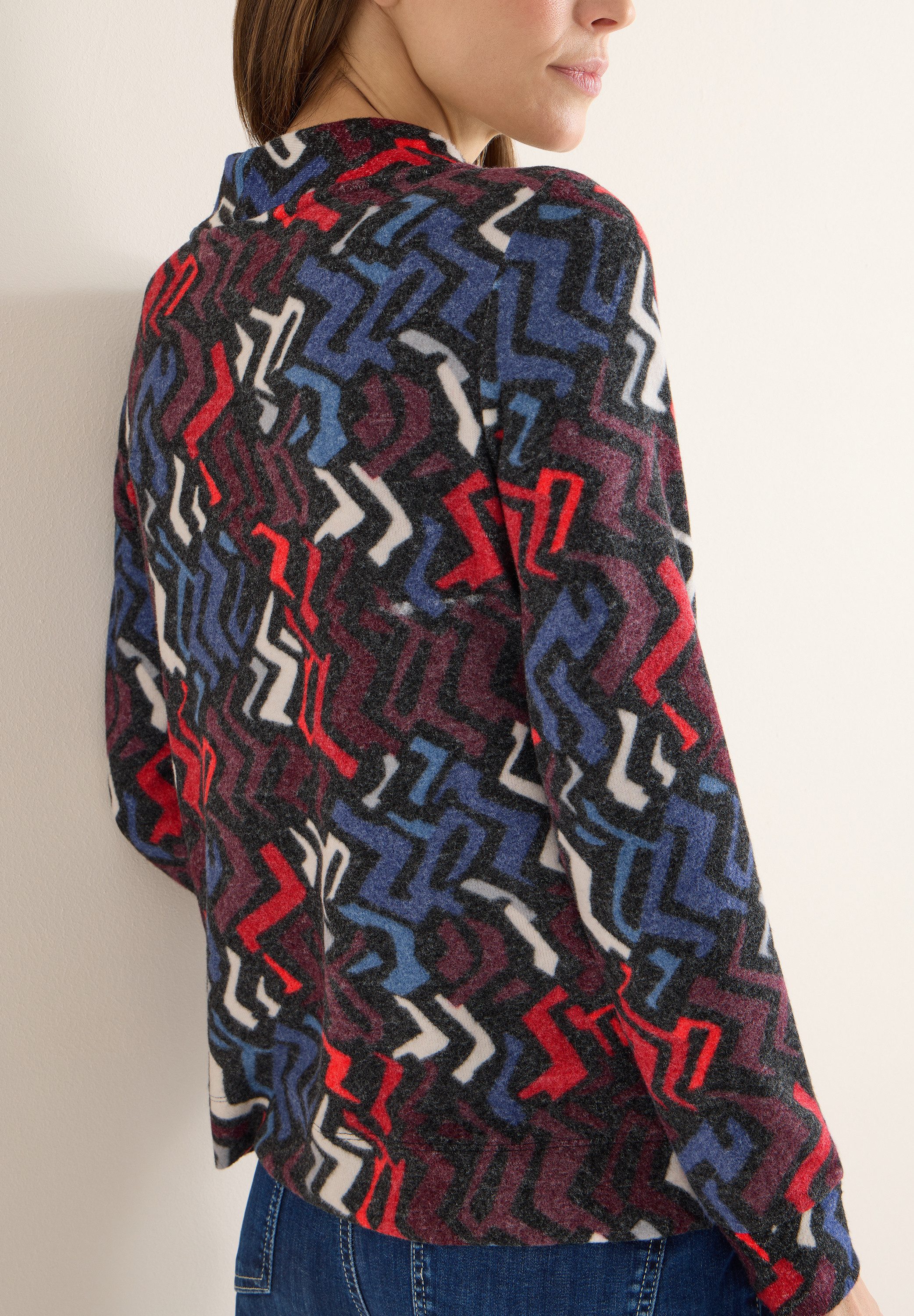 CECIL Stehkragenpullover mit Grafikmuster günstig online kaufen