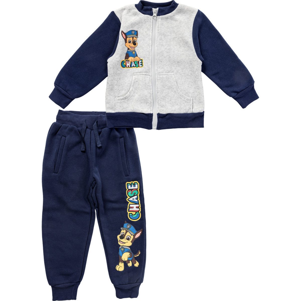 PAW PATROL Sweatjacke Chase Unisex Kinder Kinderset, Kinder Outfit, Kinderjacke, Kinderhose, Kinder Jogginganzug