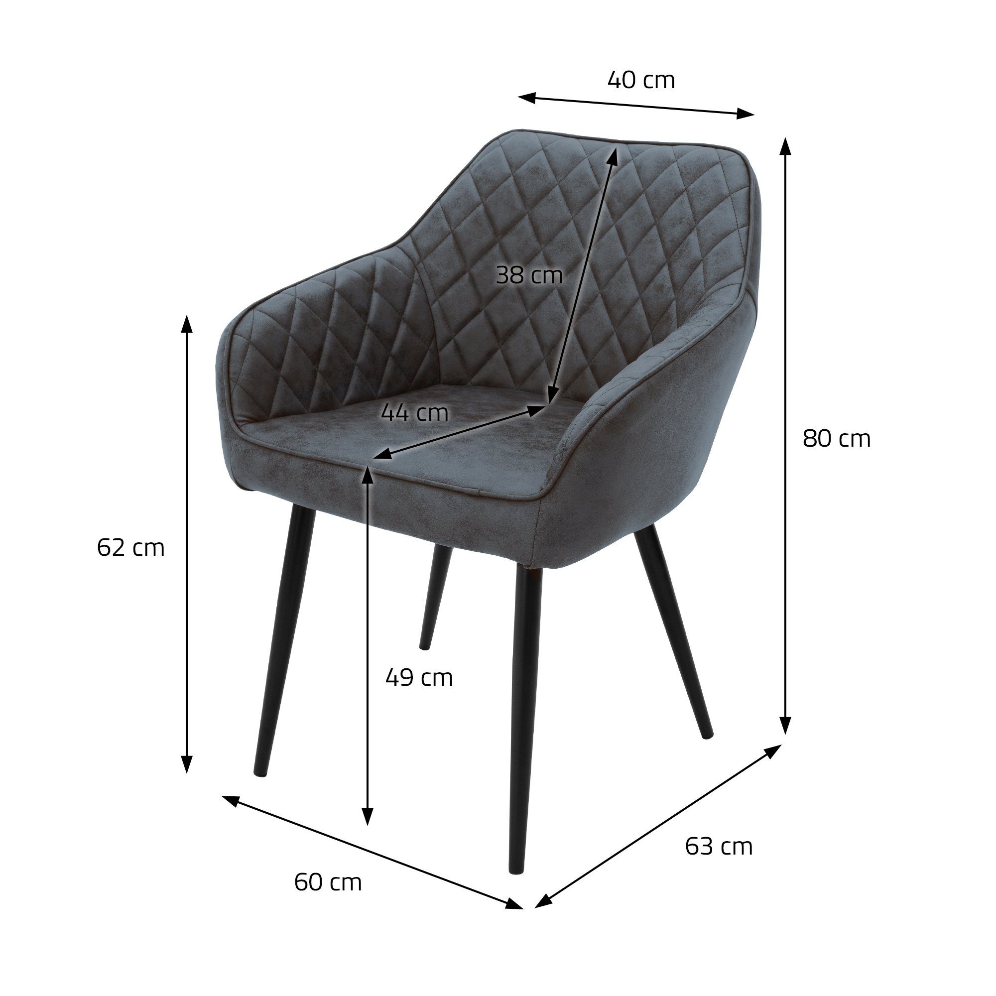 ML-DESIGN Esszimmerstühle 4er Wohnzimmerstühle Anthrazit Stuhl Küchenstuhl Set