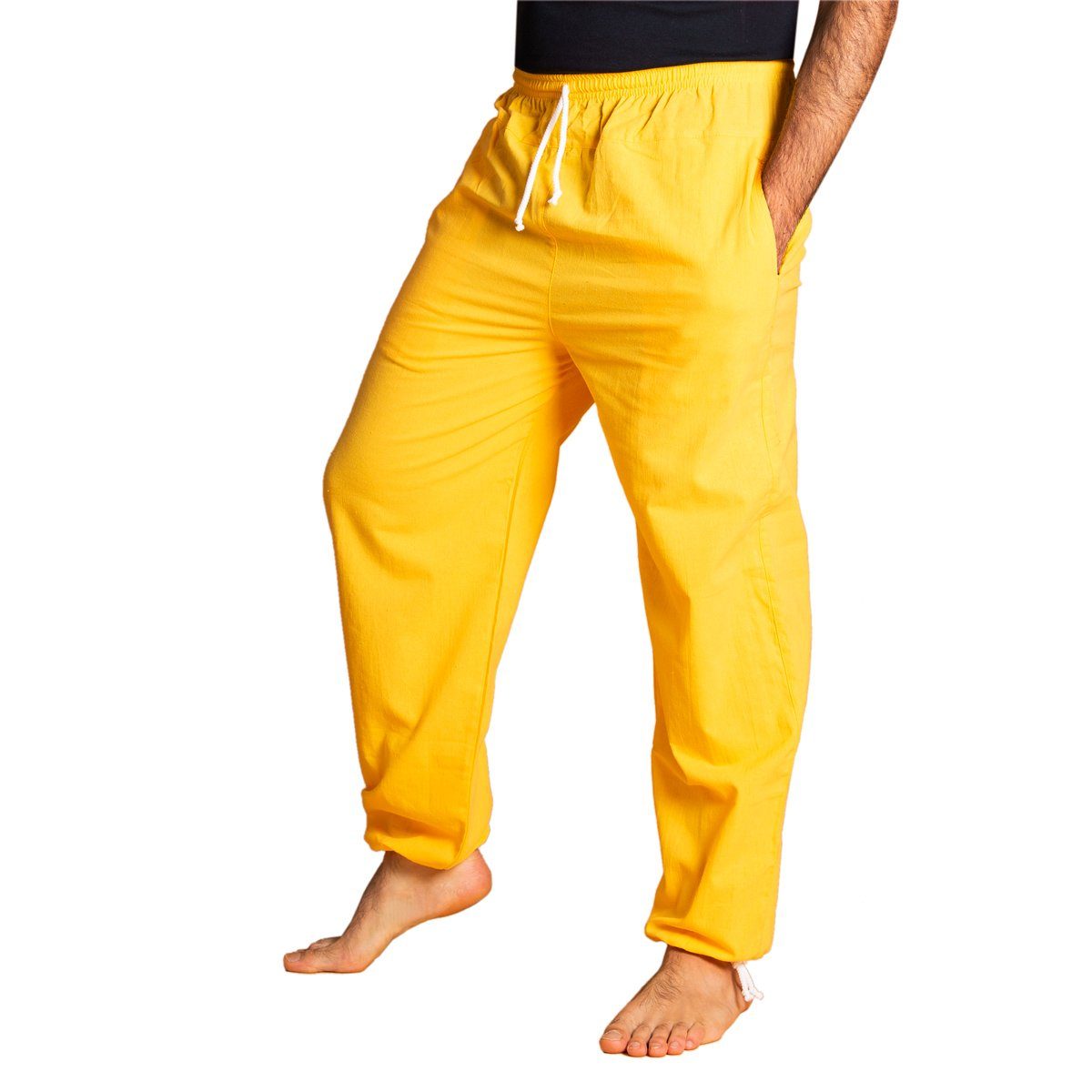 PANASIAM Stoffhose Sommerhose aus Baumwolle - blickdicht - leichte Freizeithose - Unisex Baumwollhose Damen & Herren - Schlupfhose f. Alltag Urlaub Homeoffice