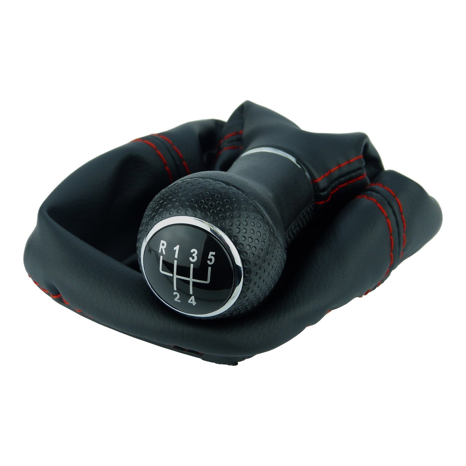 L & P Car Design Важіль перемикання передач Schaltsack Rot Schaltknauf Auto f. VW Golf 4 IV Bora 23 mm 5 Gang (Set, 1 St., Schaltknauf + Schaltsack + Rahmen), Plug&Play Montage