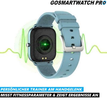 MAVURA GOSMARTWATCH PRO Smartwatch Bluetooth Fitnesstracker Fitness Armband Smartwatch für Android und Apple IPhone iOS Samsung Huawei HTC Xiaomi, Armbanduhr wasserdicht Herren & Damen