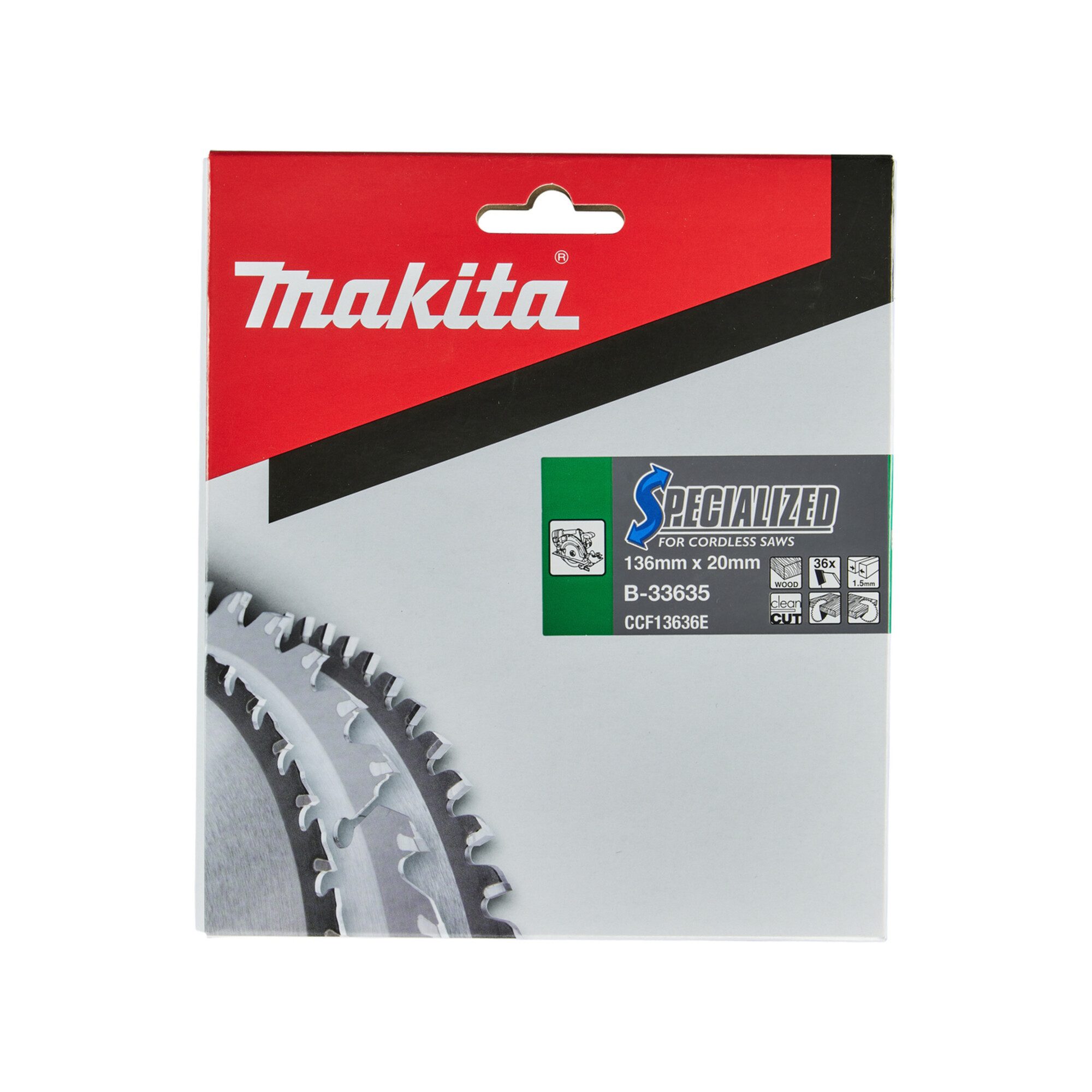 Makita Kreissägeblatt Makita Sägeblatt SPECIALIZED 136x20x36Z