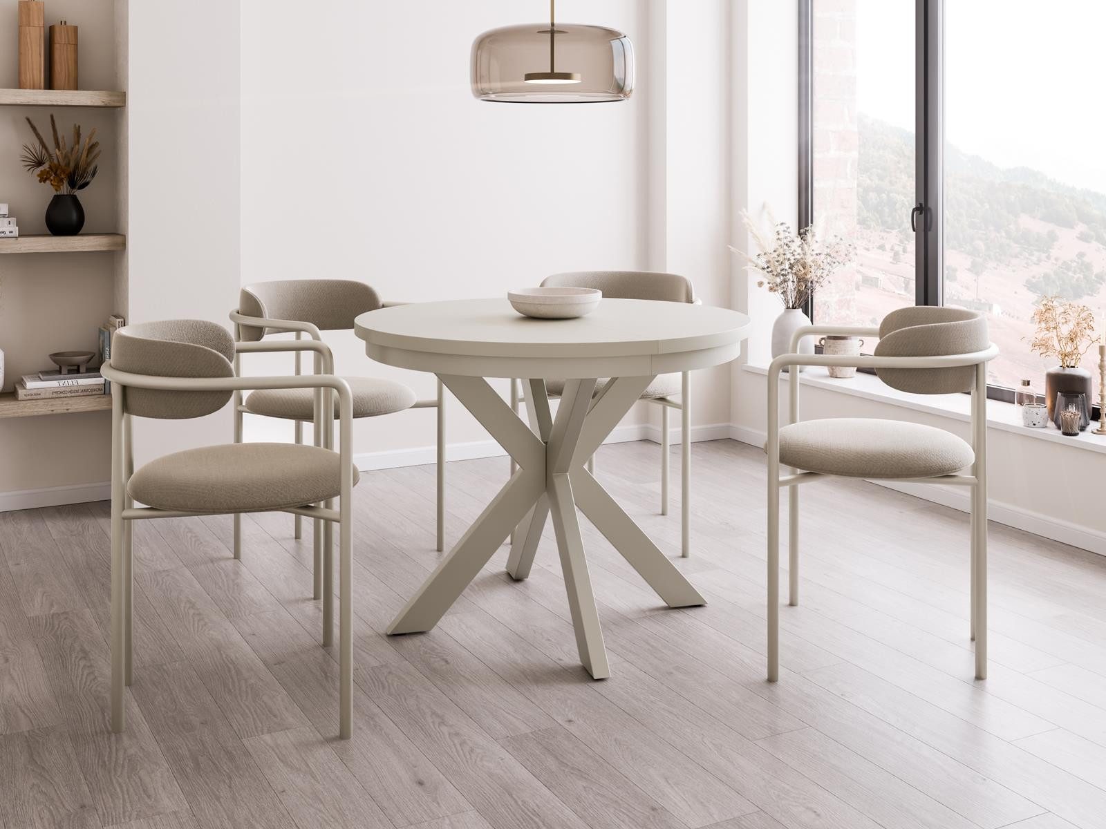 Compleo Esstisch modern, Metallbeine, Runder Esszimmertisch BELLAMI, TOPPSELLER, MADE IN EU