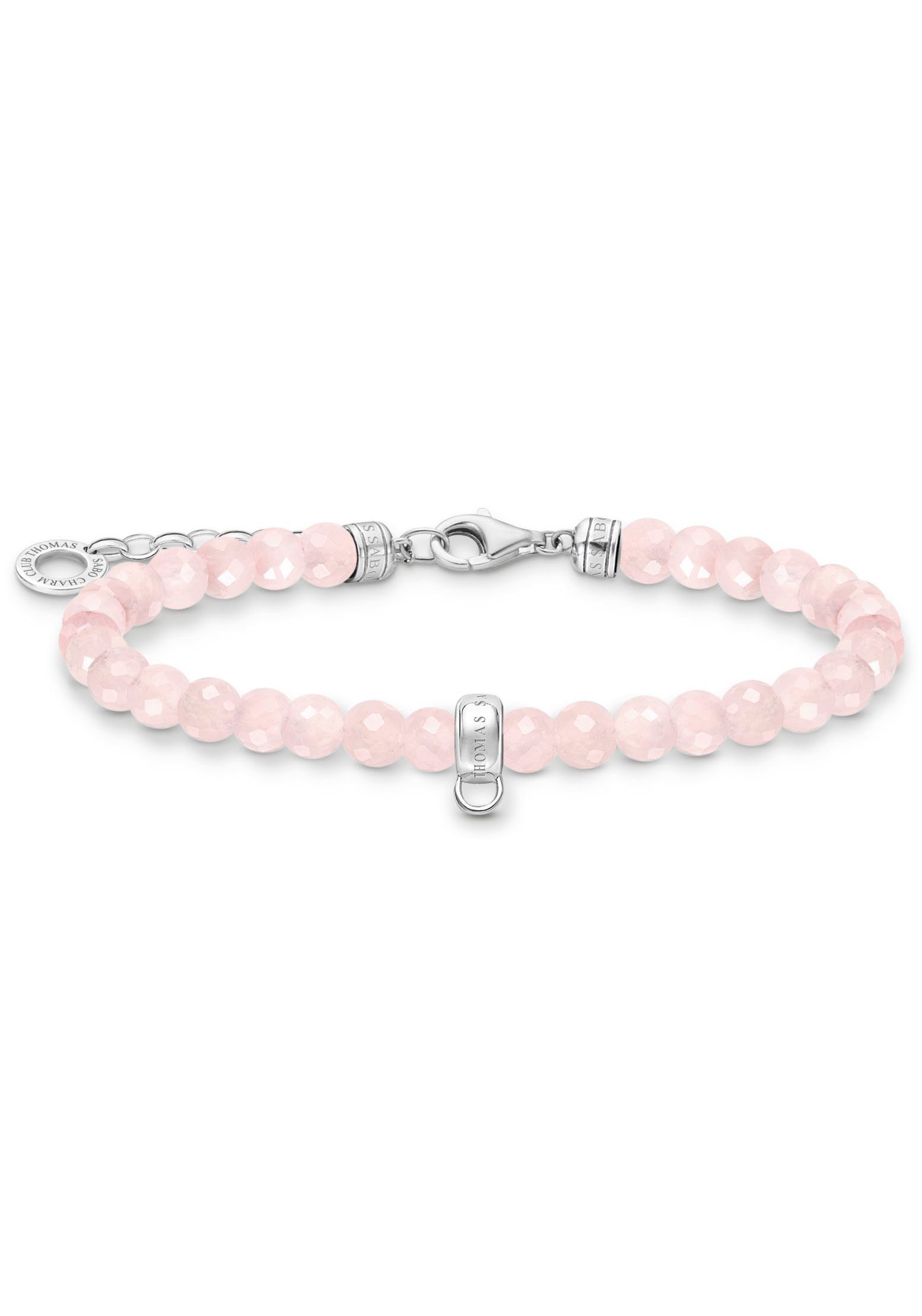 THOMAS SABO Armband rosa Perlen, schwarze Perlen, A2097-034-9-L19V, A2097-130-11-L19V, mit Rosenquarz oder Onyx
