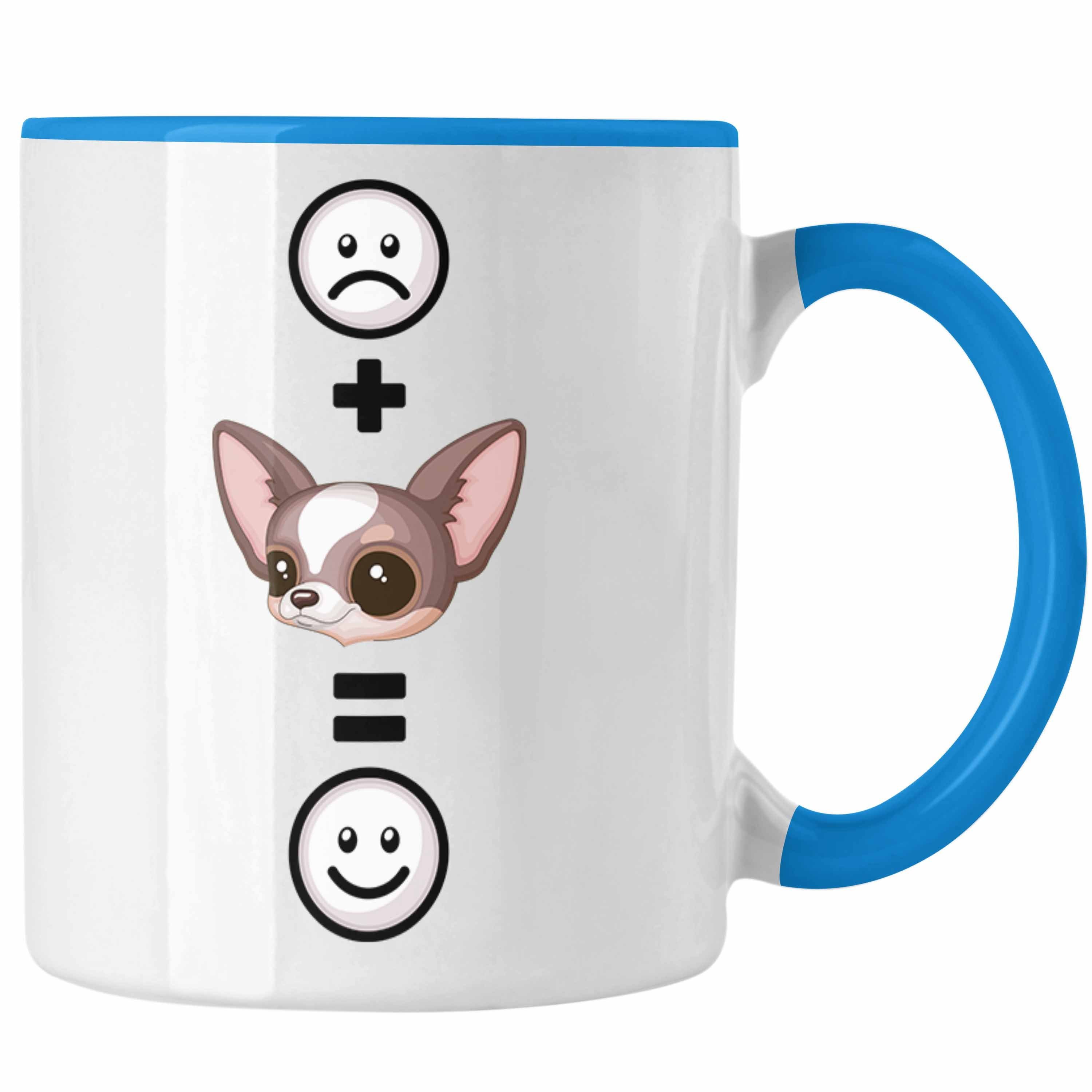 Trendation Tasse Chihuahua Tasse Geschenk für Chihuahua Besitzer Lustige Geschenkidee : Blau
