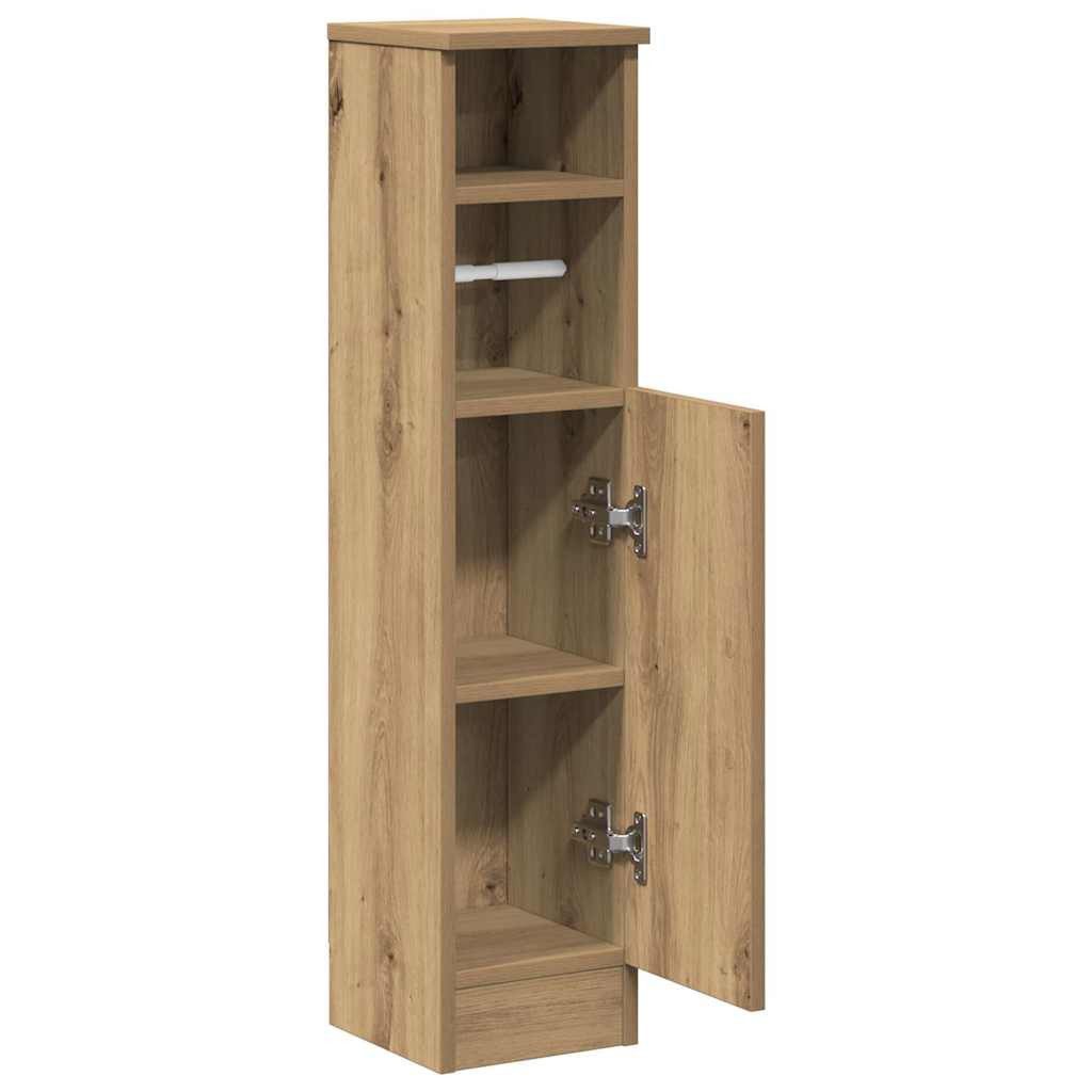 vidaXL Badezimmer-Set Badezimmerschrank mit Rollenhalter Artisan-Eiche 20,5x22x90 cm, (1-St) – Bild 5 von 5