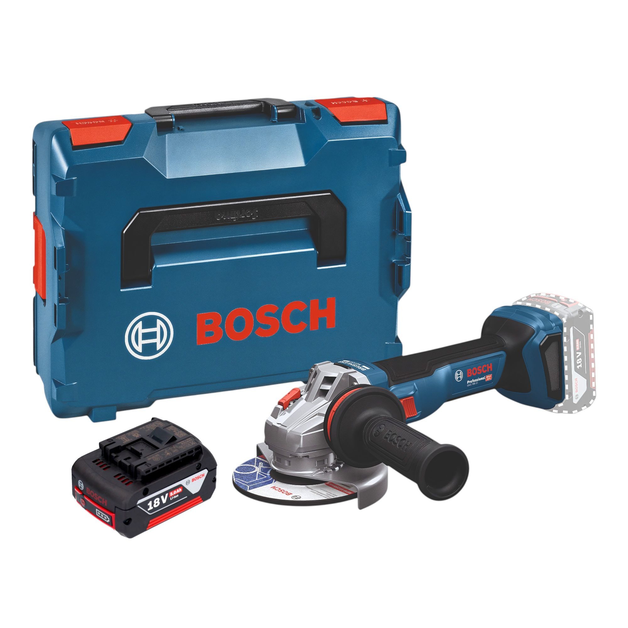 Bosch Professional Akku-Winkelschleifer GWS 18V-11 Professional 18 V 125 mm Brushless + 1x Akku 5,0 Ah