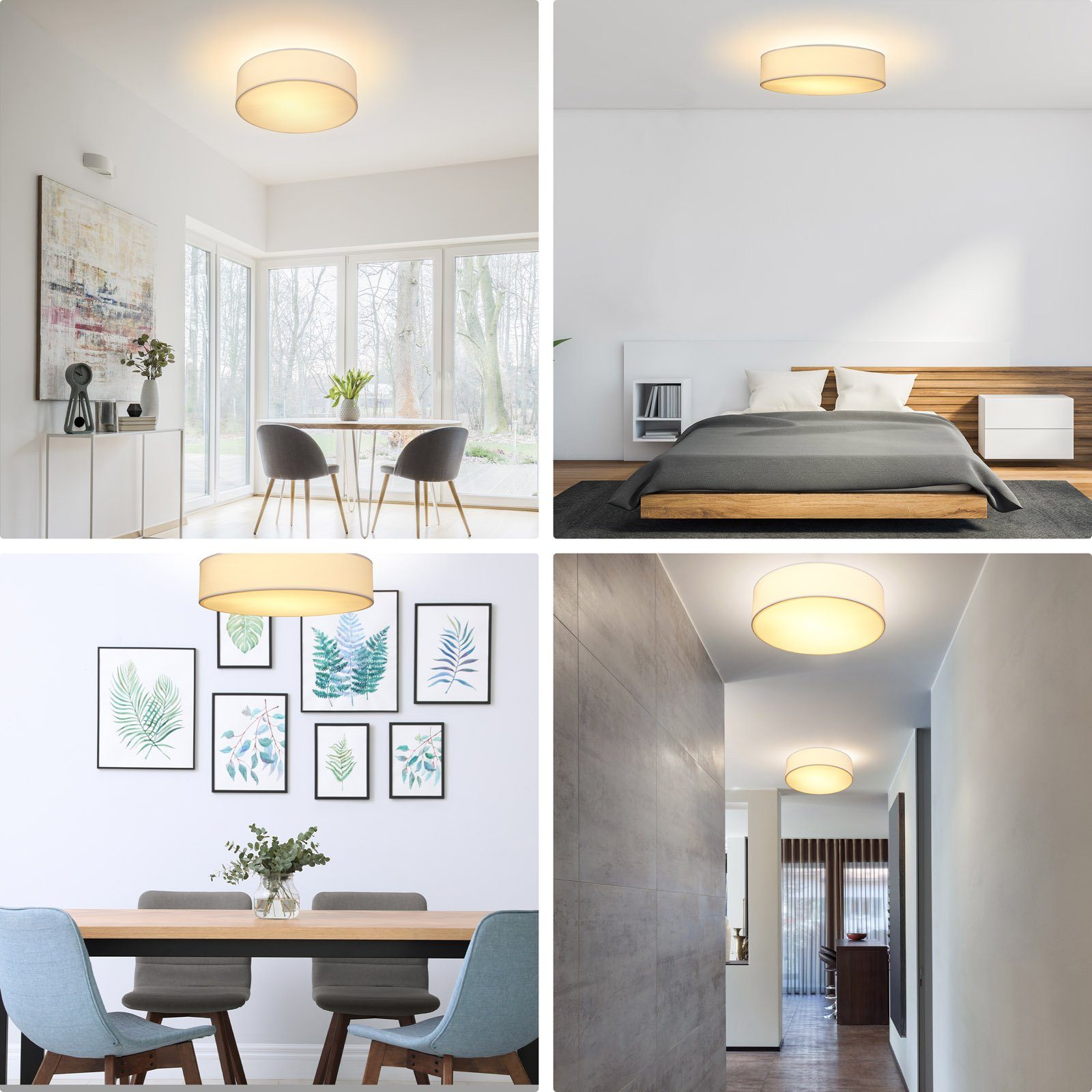 monzana Deckenleuchte Deckenleuchte, Innenbeleuchtung, Deckenlampe Stoff günstig online kaufen
