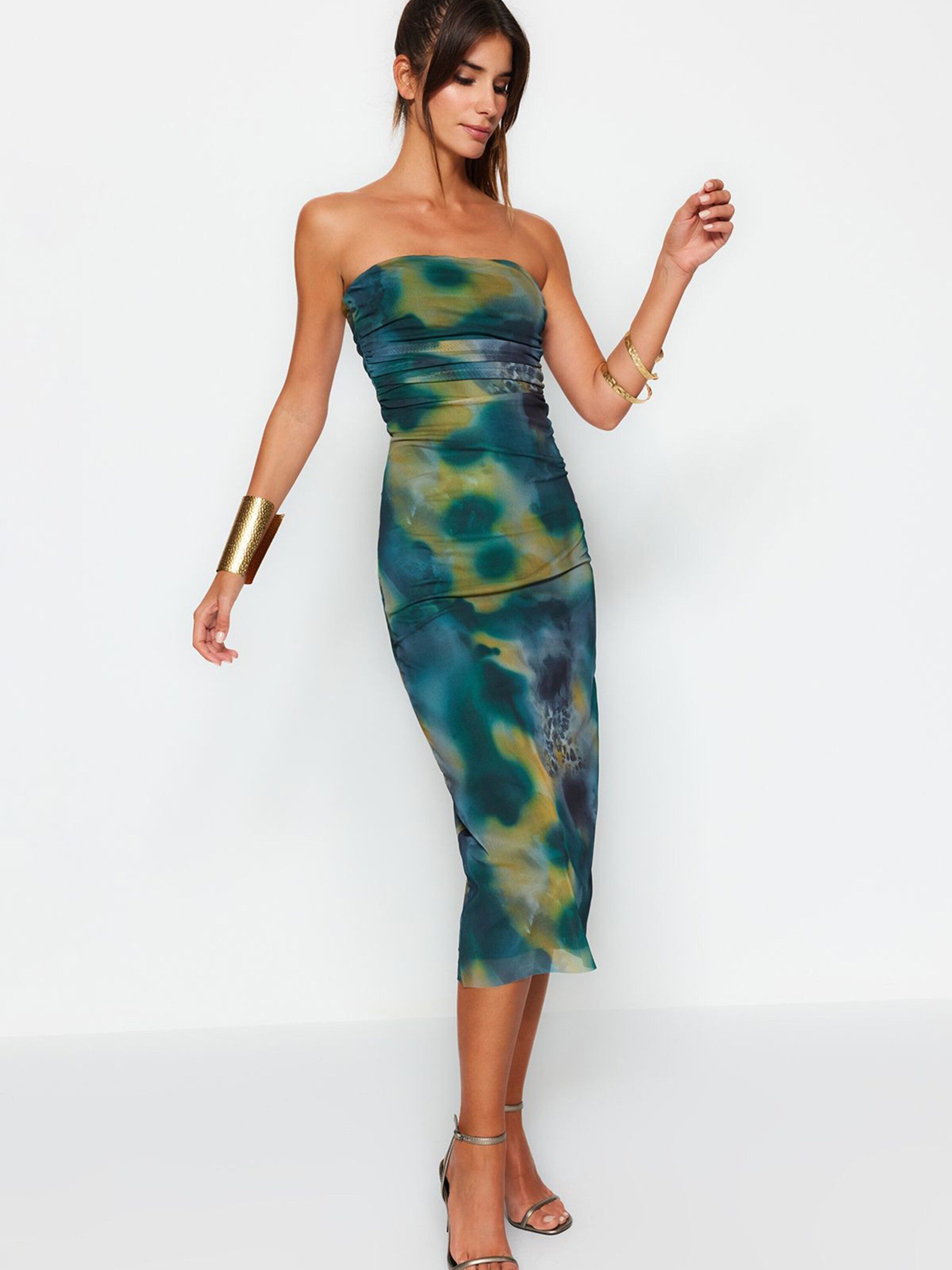 Trendyol Midikleid (1-tlg) Drapiert/gerafft