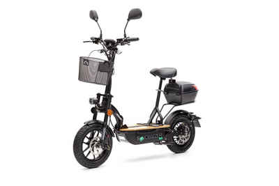 ENEWAY E-Scooter Der Revoluzzer 45 km/h 1200W Safety-Modell 48V 18AH Blei Akku, 45,00 km/h, (Set, Revoluzzer 3.5 1200W 45km/h 18AH BleiAkku), klappbar, Straßenzugelassen, mit Blinker, Gepäckträger, TopCase