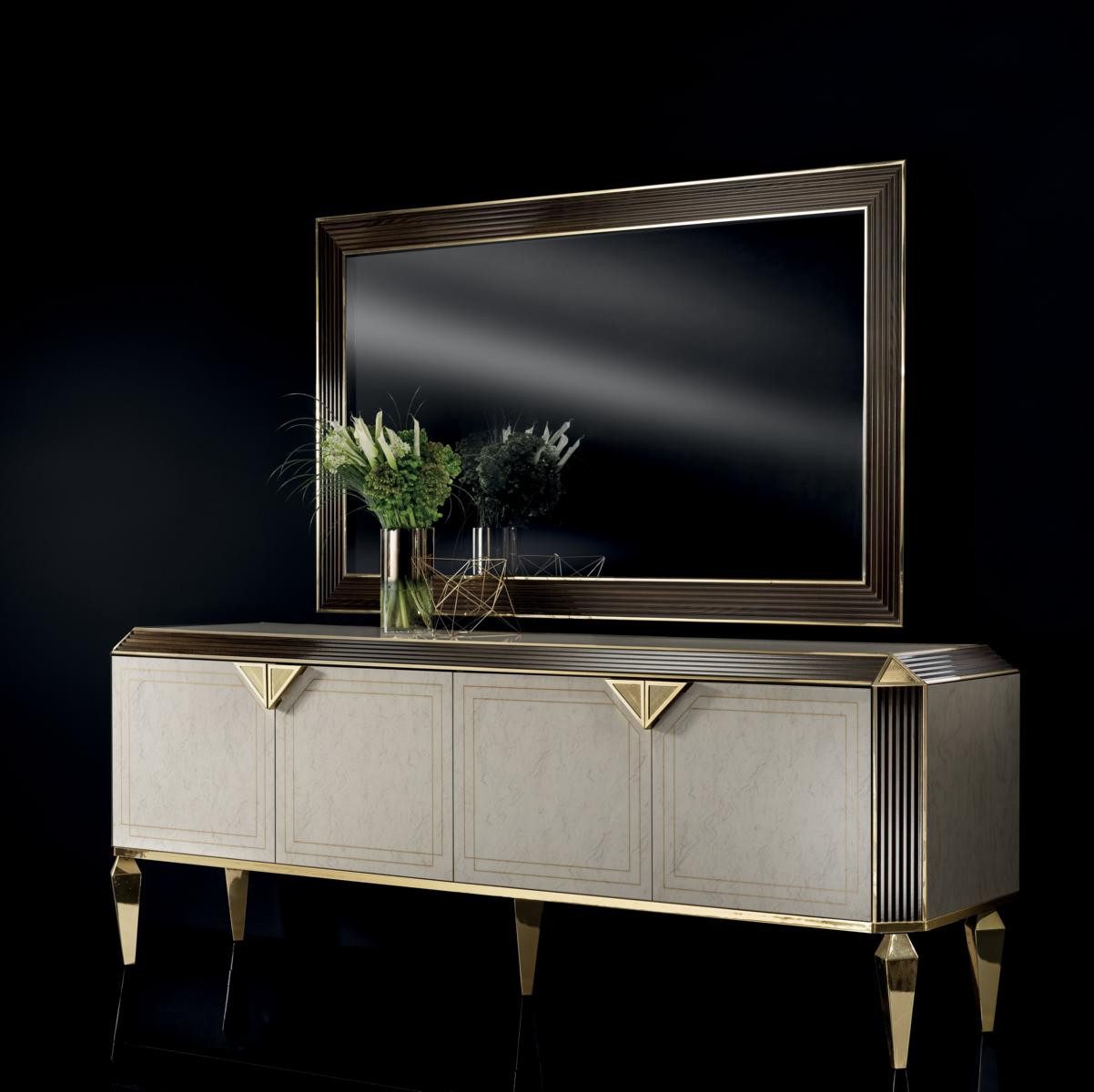 JVmoebel Kommode Elegantes Sideboard mit Spiegelfront - Moderne Konsole für Ihr Zuhause, Made in Europa