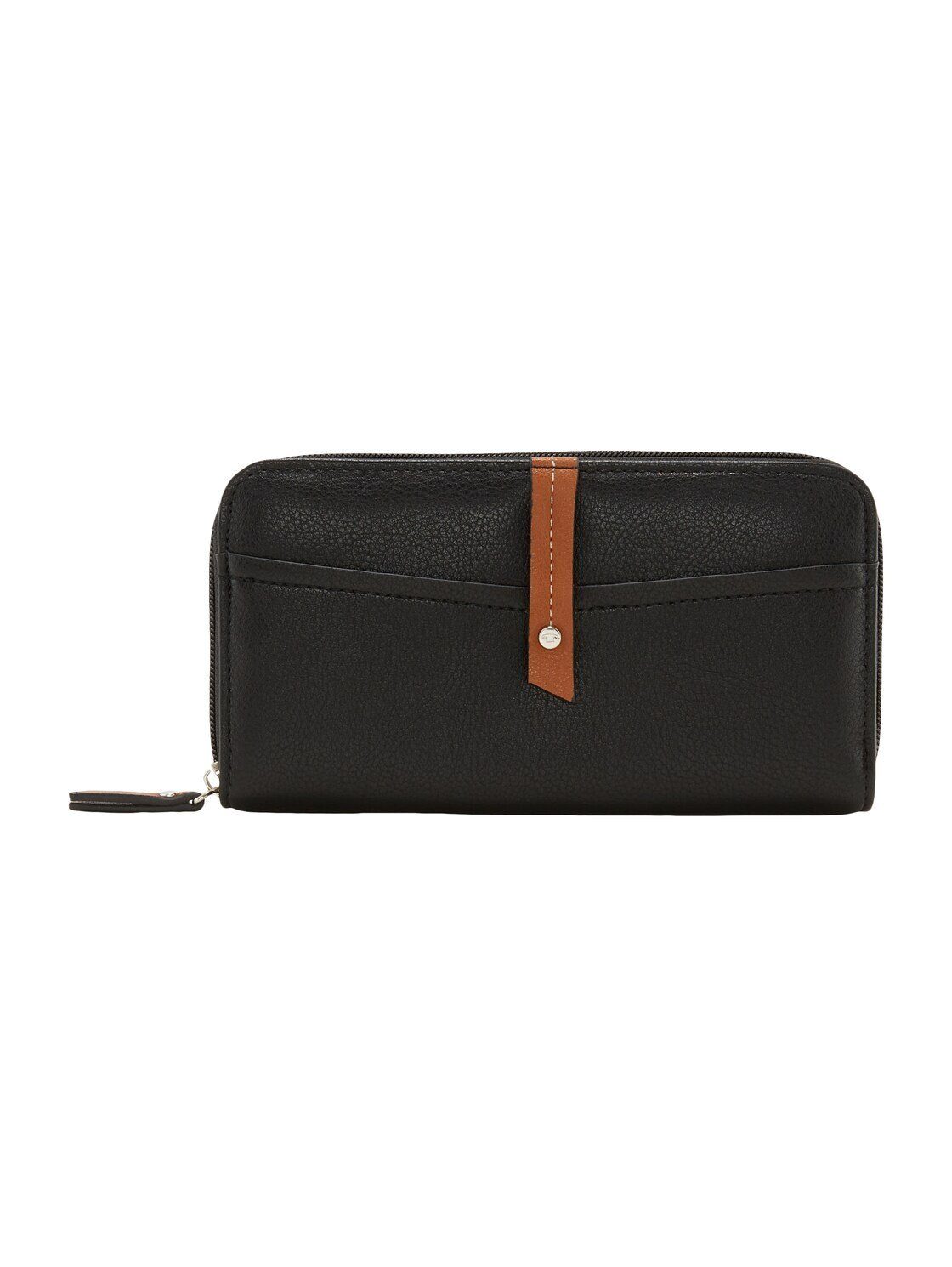 TOM TAILOR Clutch Novara Portemonnaie mit Lederimitat-Detail schwarz / black