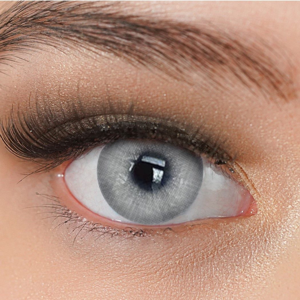 Charmiga Jahreslinsen Farbige Kontaktlinsen Grau, Farblinsen ohne Stärke, Roma Gray, Farbige Kontaktlinsen