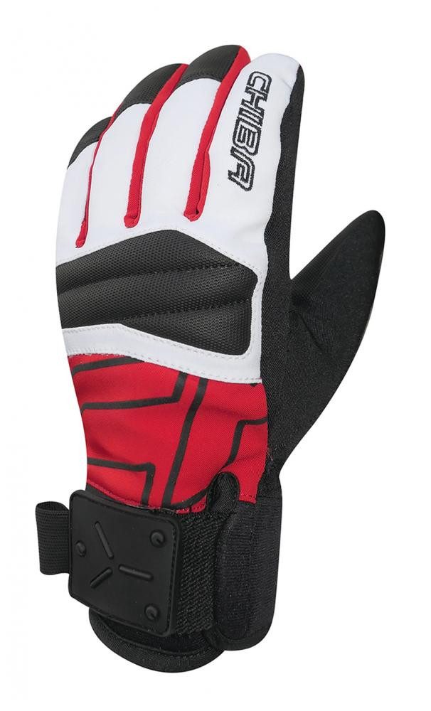 Fahrradhandschuhe CHIBA Snow Speeder - wasserdichte Radhandschuhe, rot/weiß, Größe 4