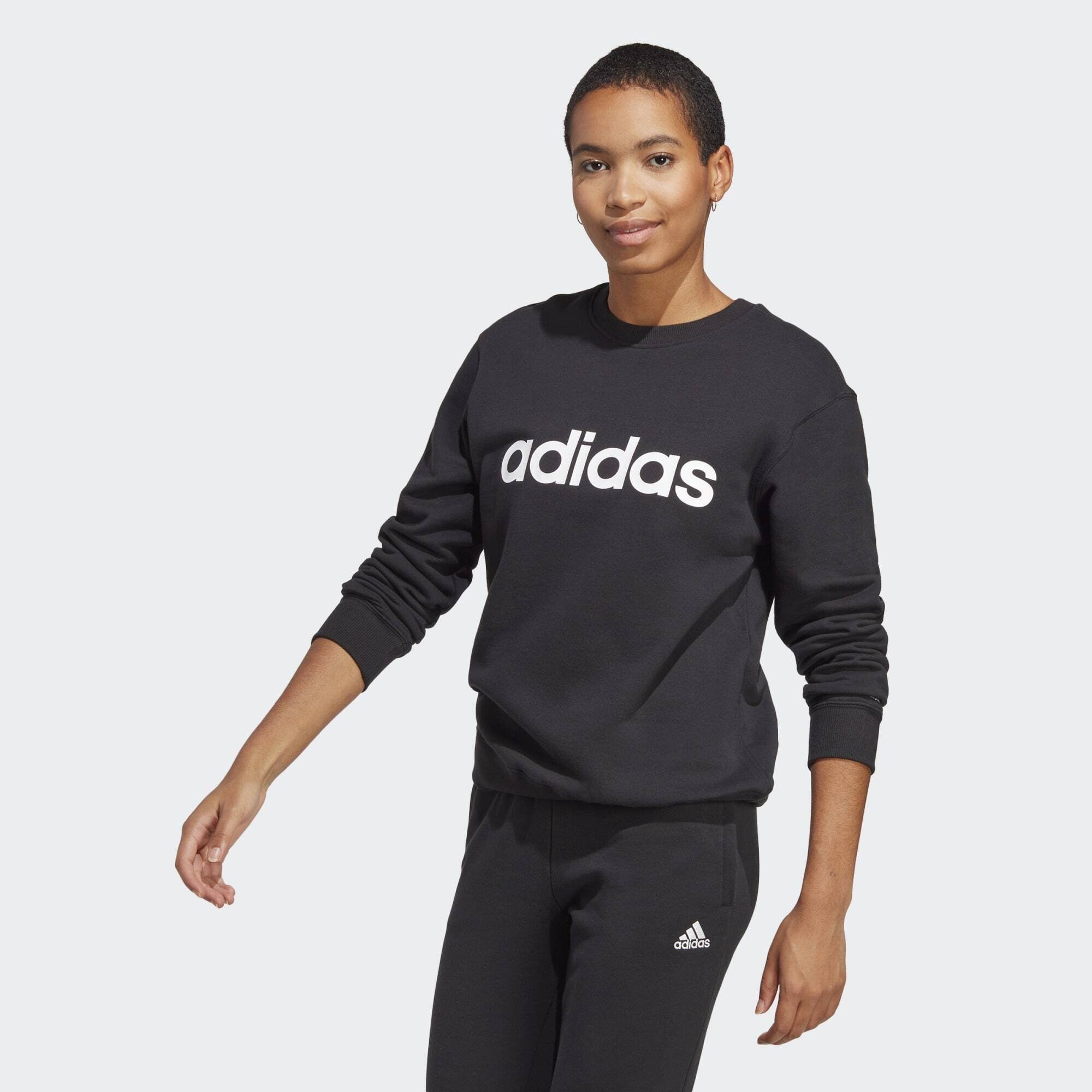Adidas originals linear crop crew sweatshirt 2025