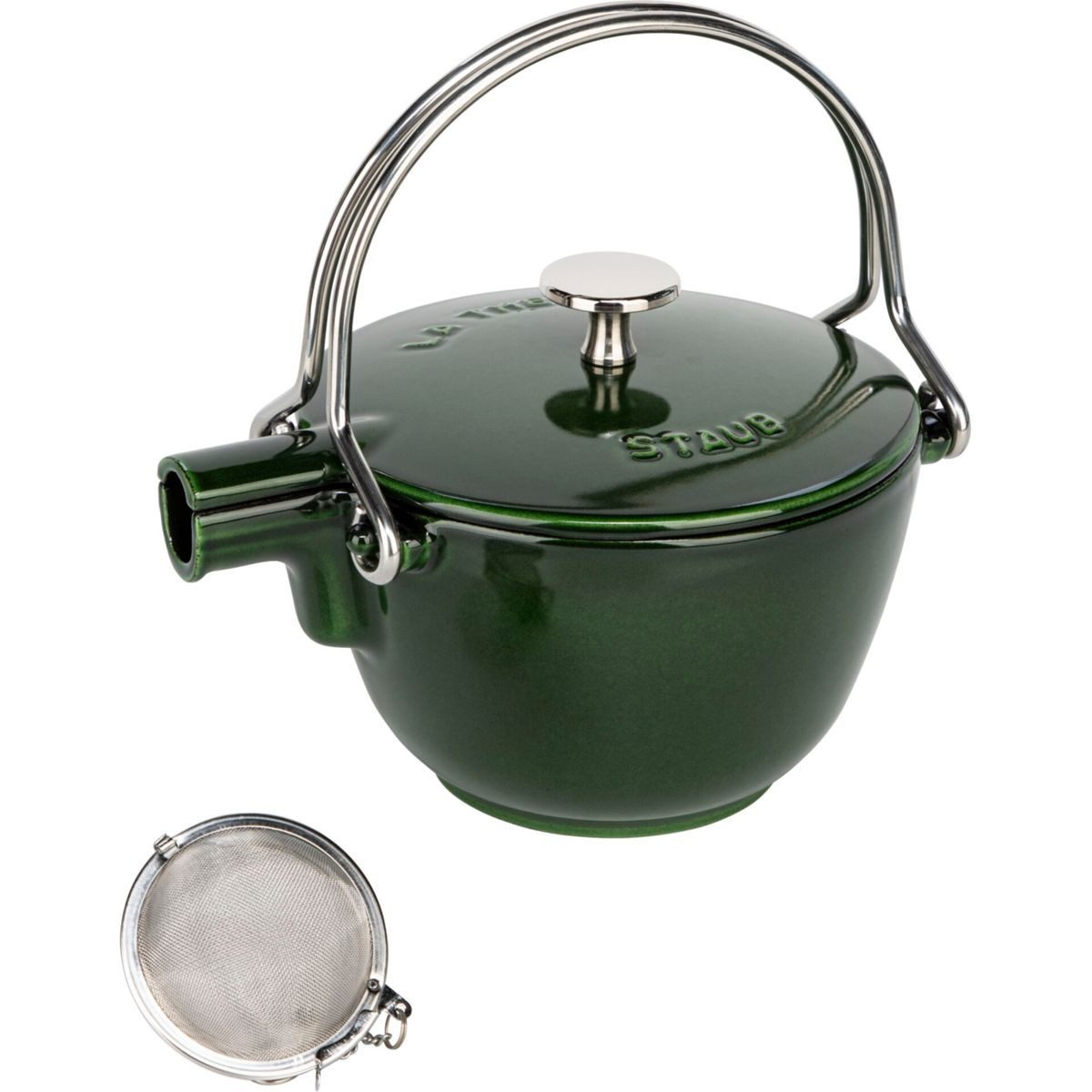 Staub Kaffeeservice Teekanne 1,15 L basilikum- Gusseisen, rund, Gusseisen
