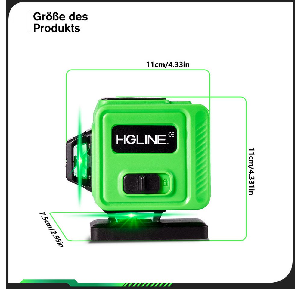 Thumbnail - ONEVAN Laserwasserwaage Selbstnivellierend 3 x 360°, Grüne 3D für Konstruktion und Ausrichtung, (Fernbedienung, Magnetis...