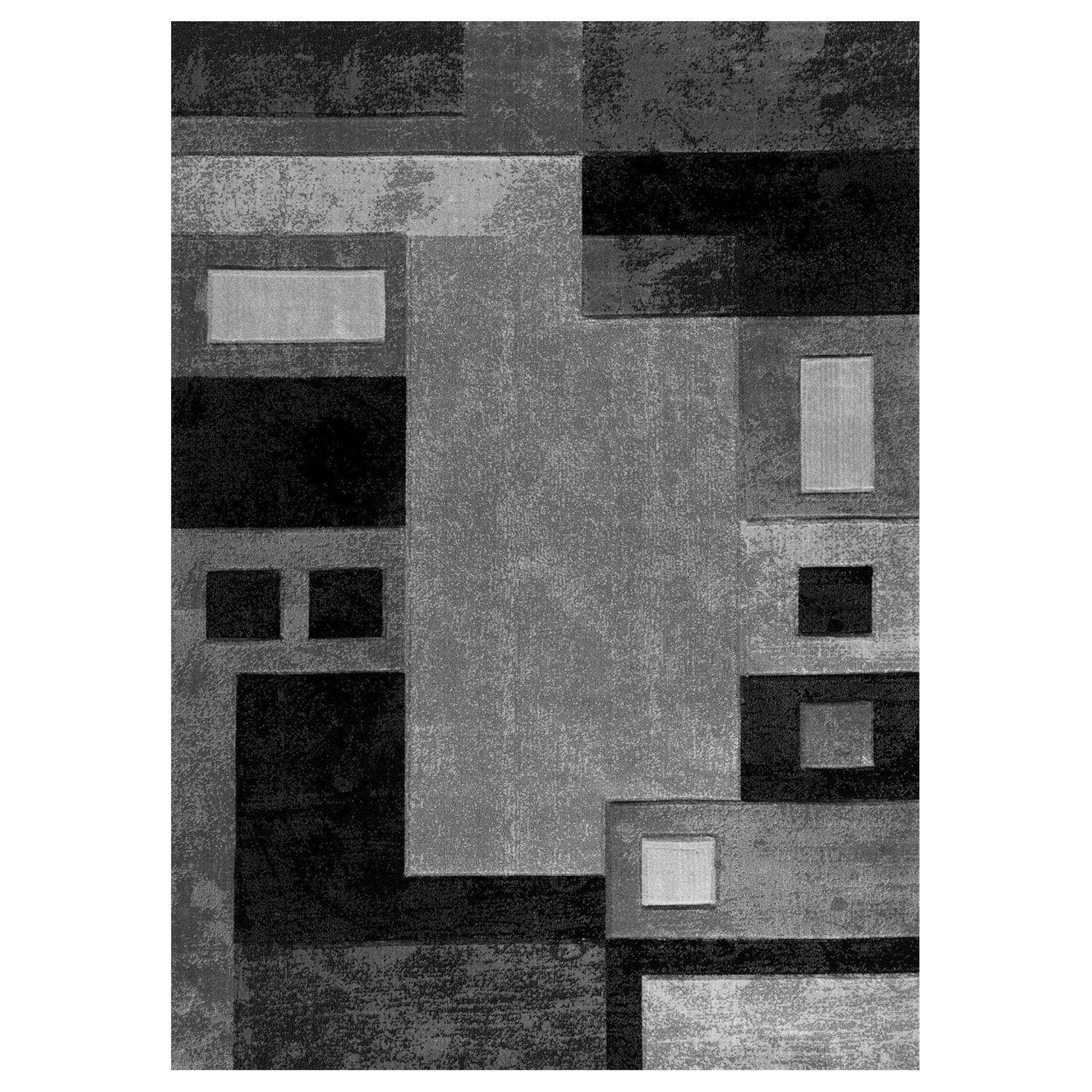 Vimoda Designteppich Wohnzimmer Grau Kariert mit Farbverlauf und Konturensc günstig online kaufen