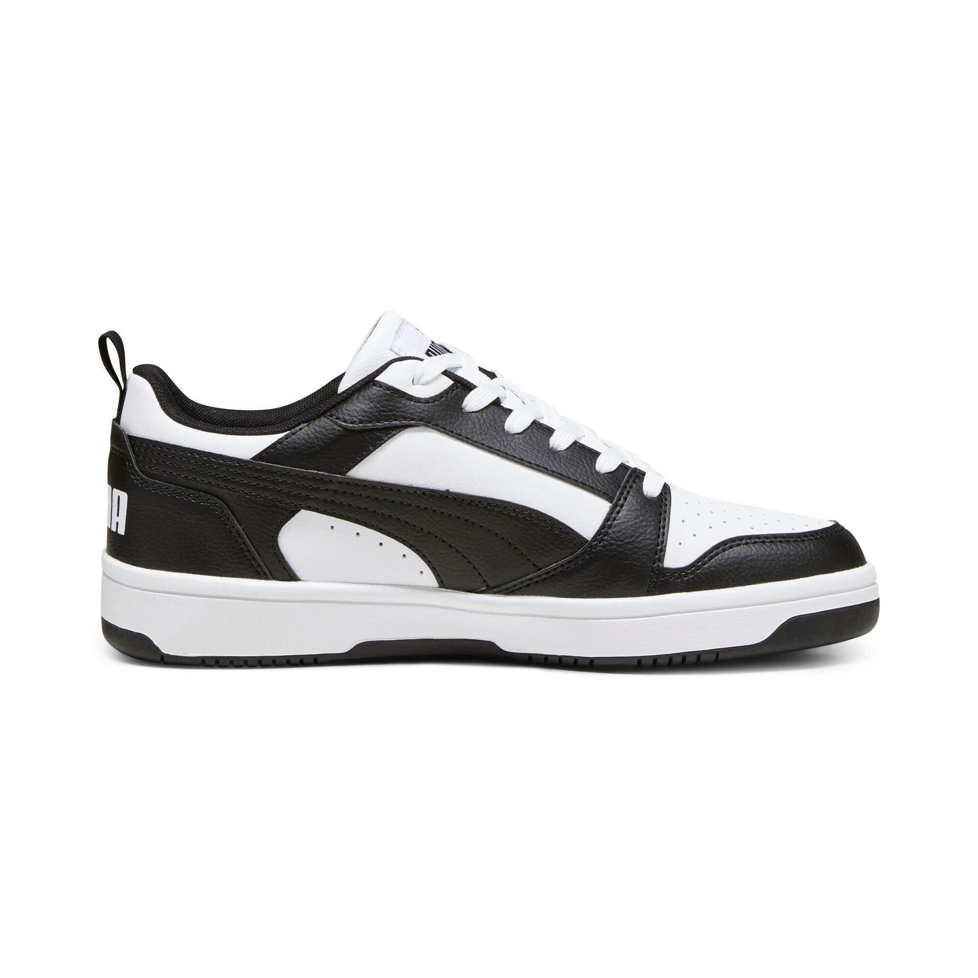 PUMA REBOUND V6 LOW Sneaker niedrig geschnitten, mit Schnürverschluss, aus getrommeltem Leder