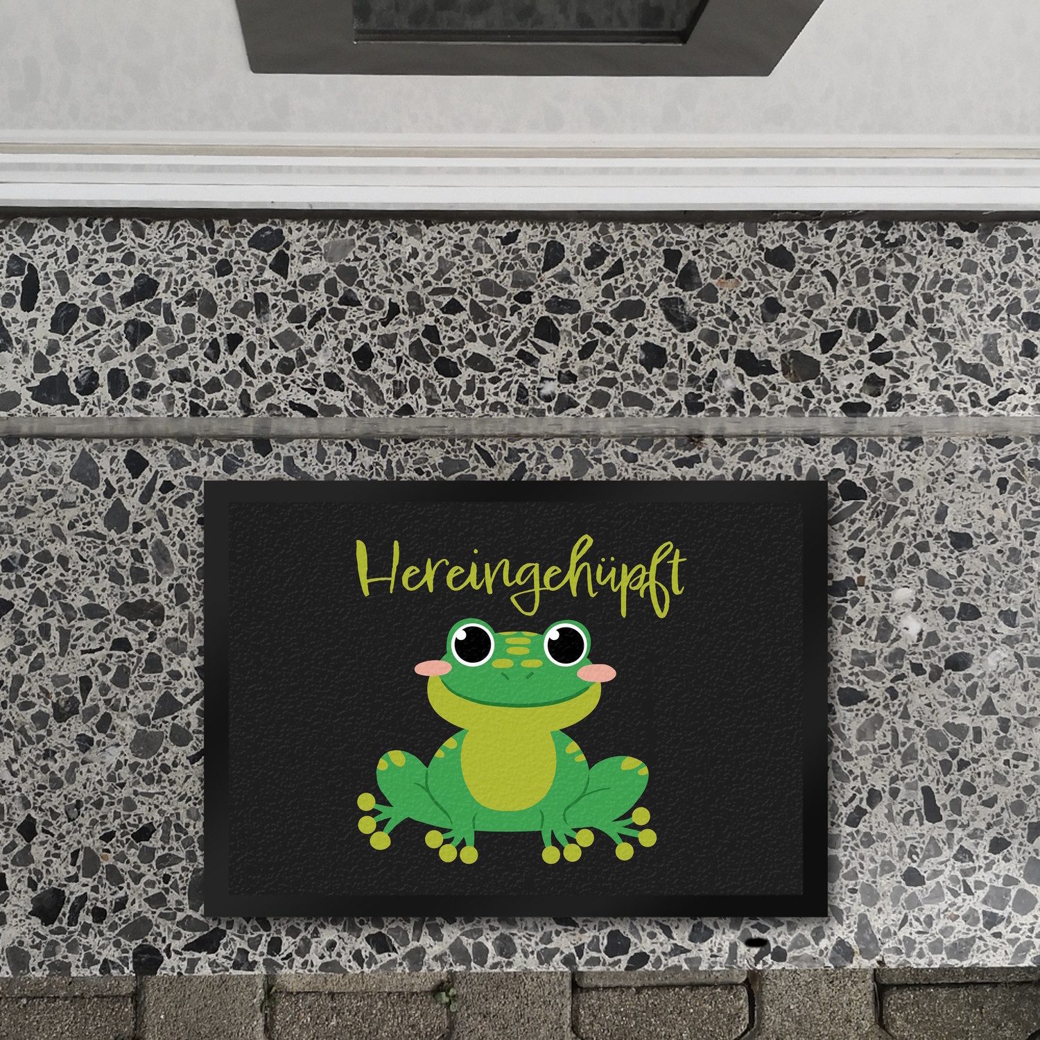speecheese Fußmatte Hereingehüpft Fußmatte in 35x50 cm mit süßem Frosch günstig online kaufen