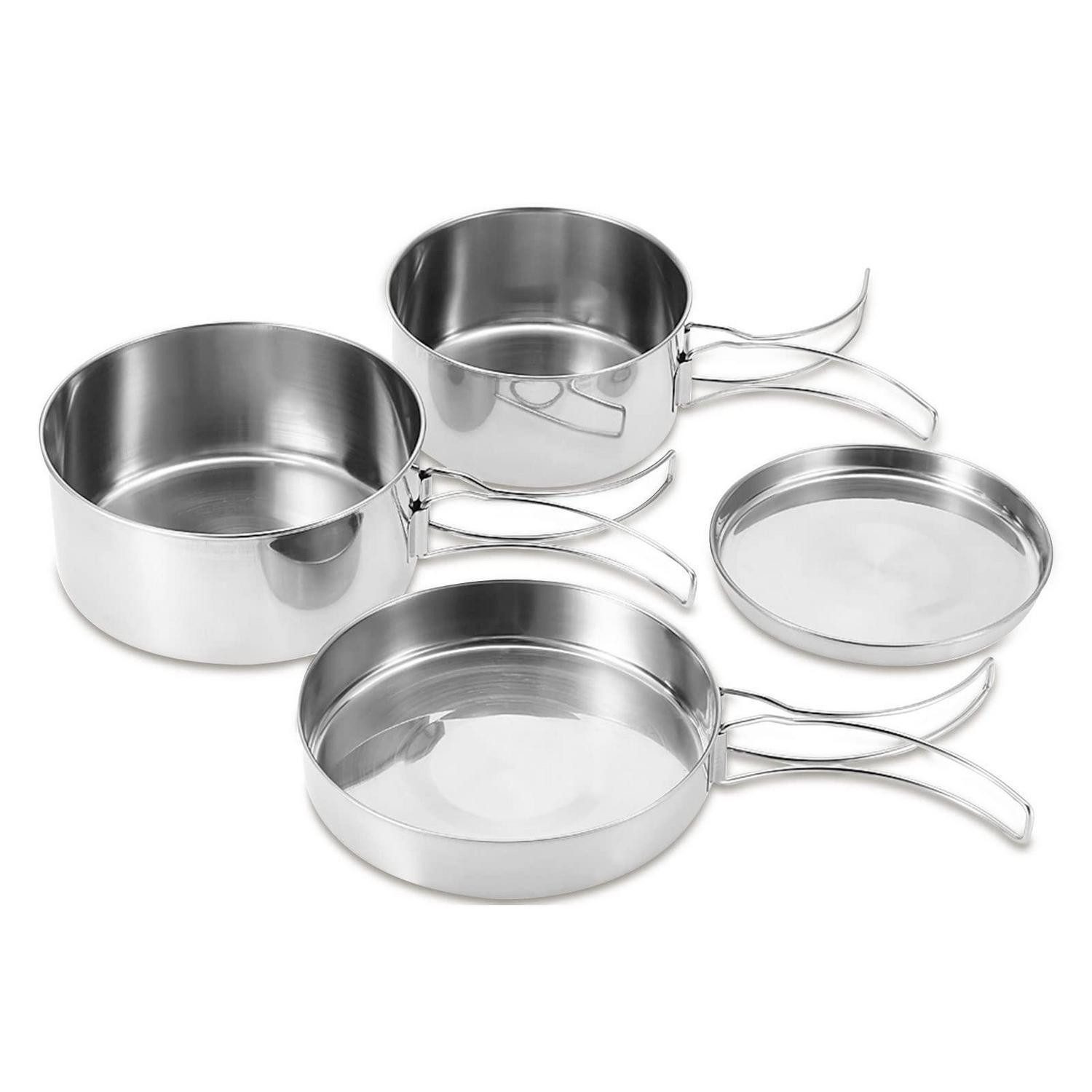 LuxusKollektion Campingstuhl Camping Kochgeschirr Set 4tlg Edelstahl für 1-2 Pers (4 St)