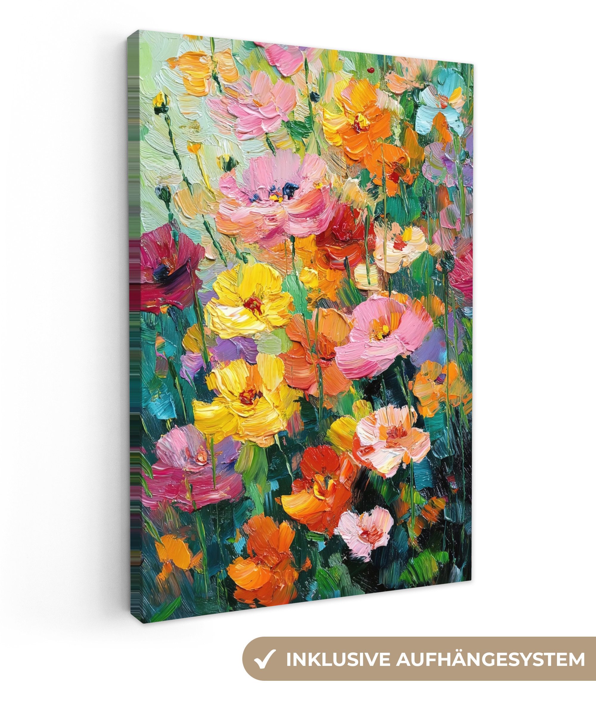 Leinwandbild Blumenexplosion - Leuchtende Farben - Fröhlich