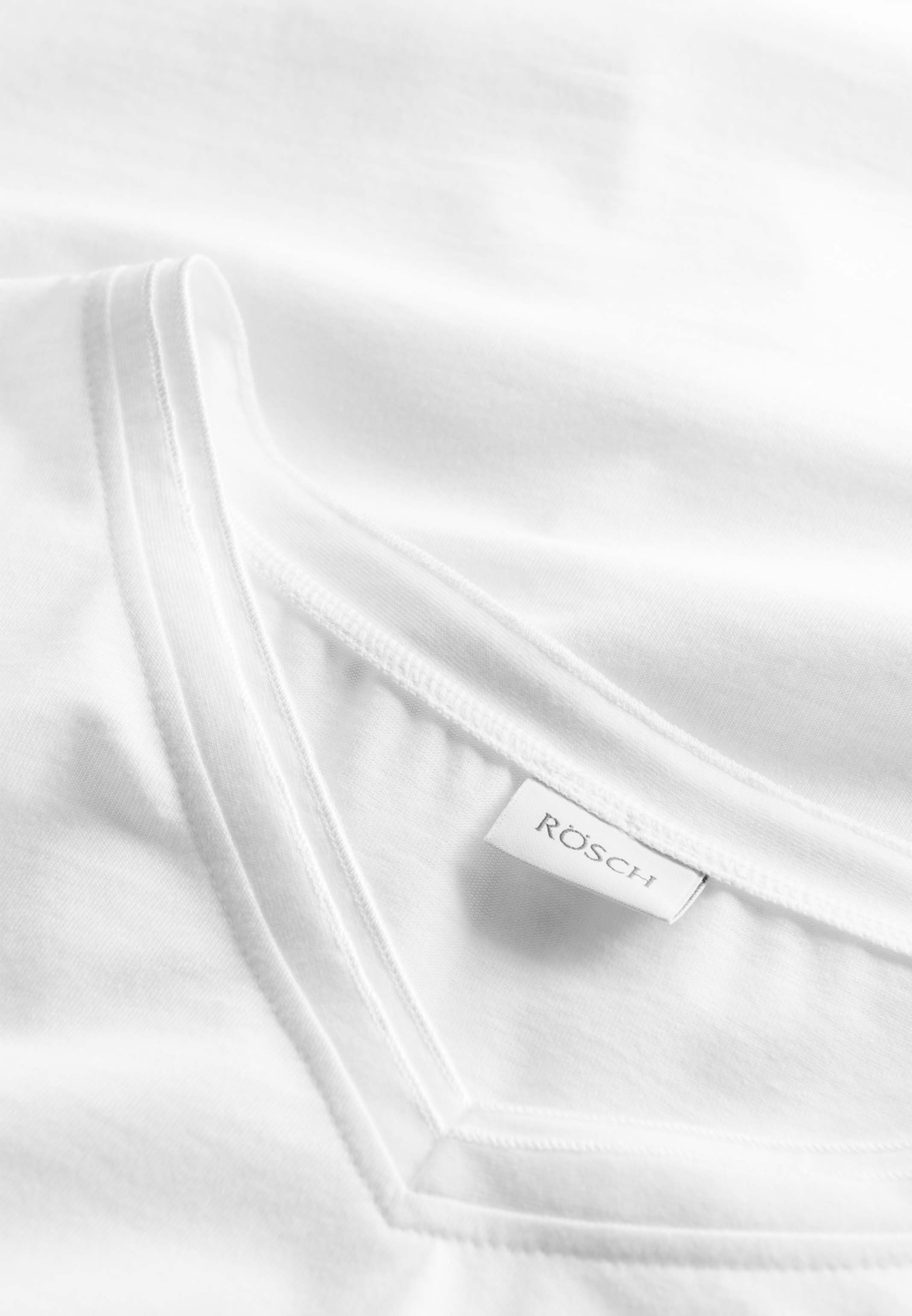 Rösch Pyjamaoberteil (1-tlg) Shirt Baumwolle Basic Schlafanzug - Weiß 