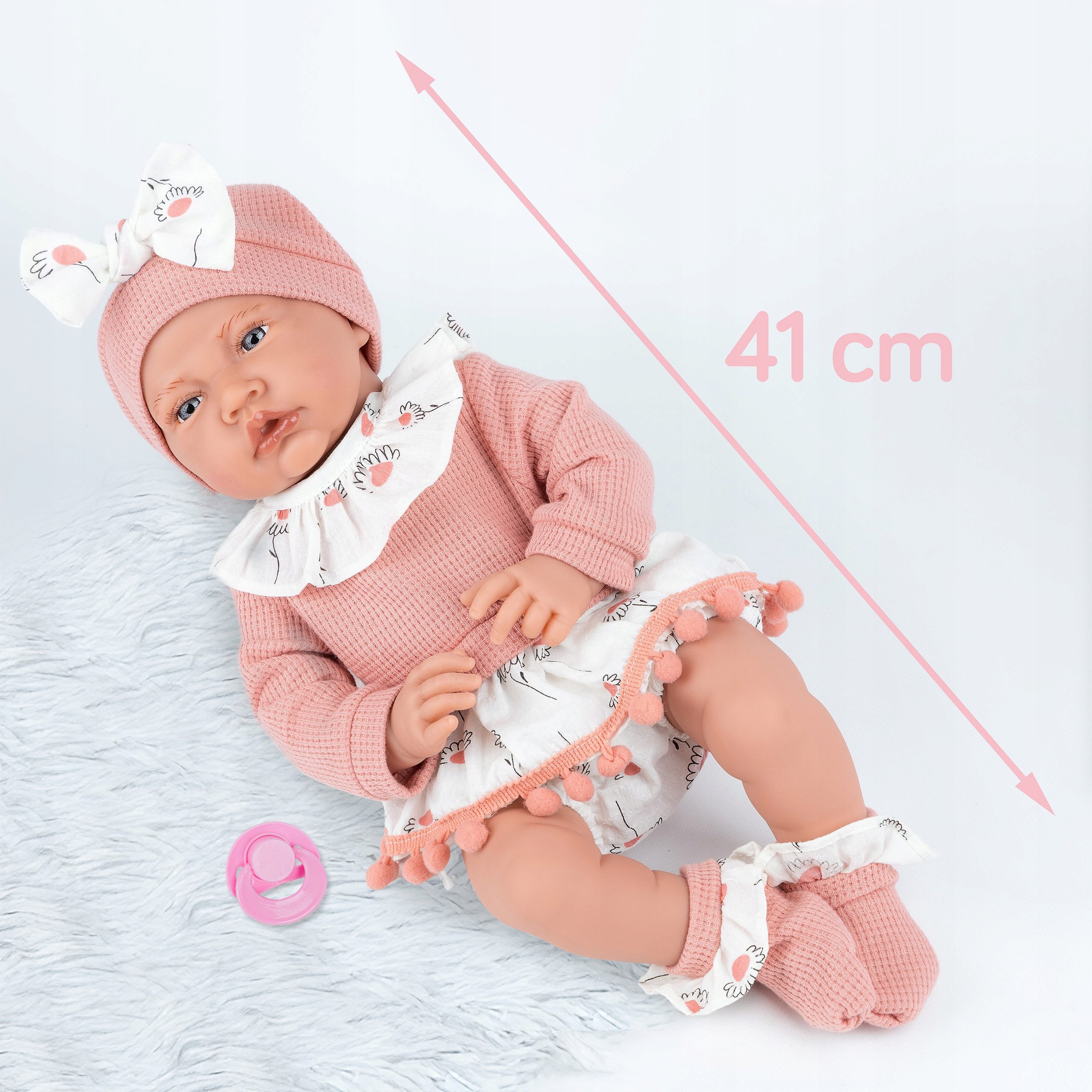 Kinderplay Dolls & Strollers Baby Doll Interactive Baby Doll 41 cm – Talks & With Pacifier – Realistic (Set)