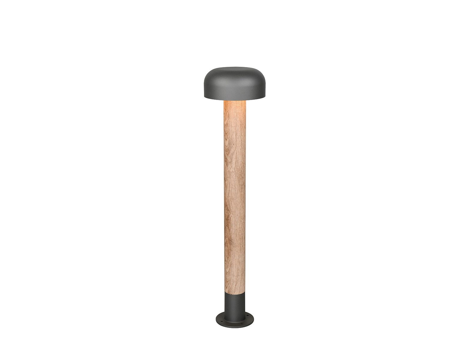 TRIO Leuchten LED Pollerleuchte, LED wechselbar, Warmweiß, Garten-Wegbeleuchtung mit Strom in wetterfester Holzoptik, Höhe 84cm
