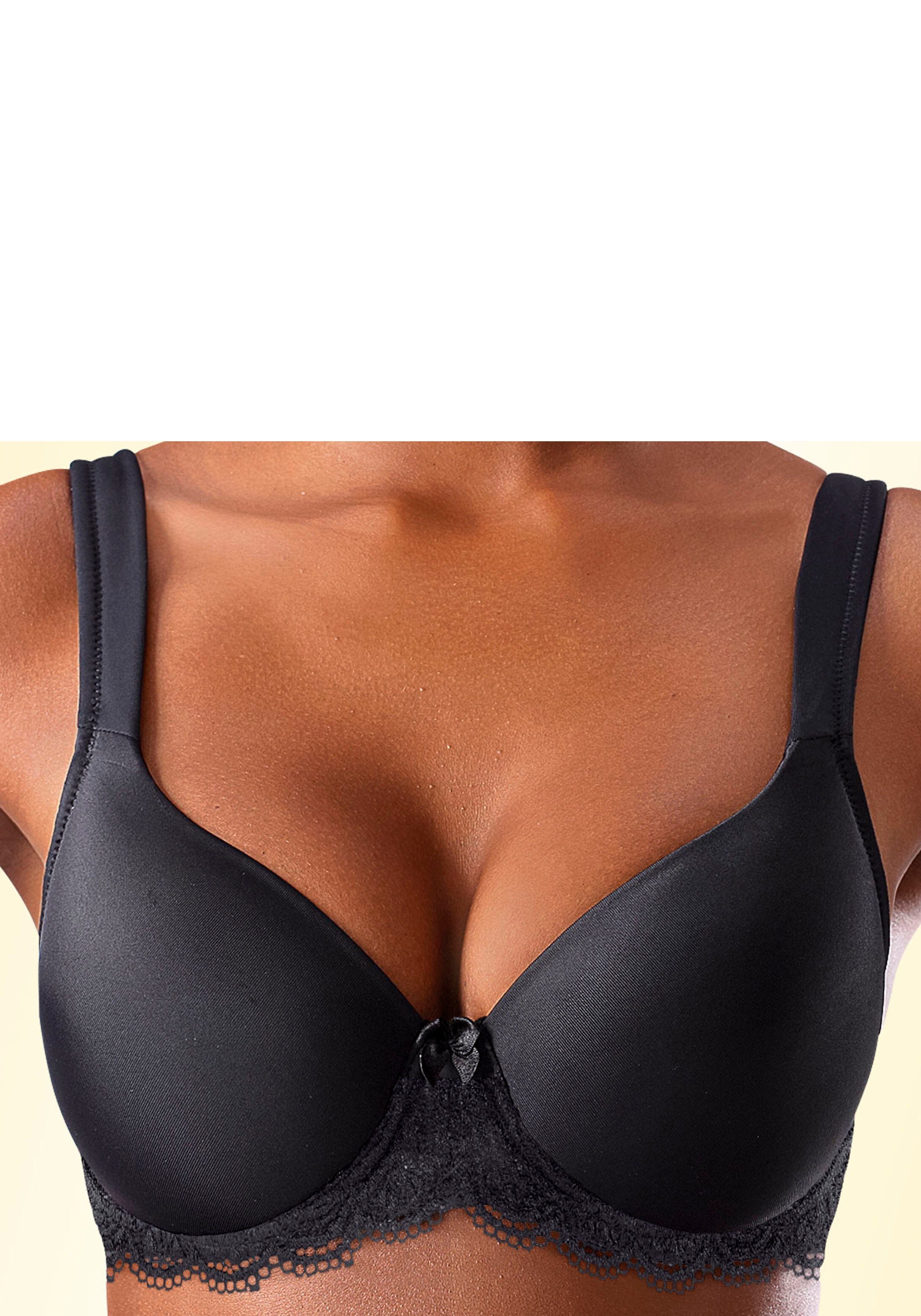 LASCANA Schalen-BH mit Bügel, nahtlos vorgeformte Cups, Spitzendetails, Dessous