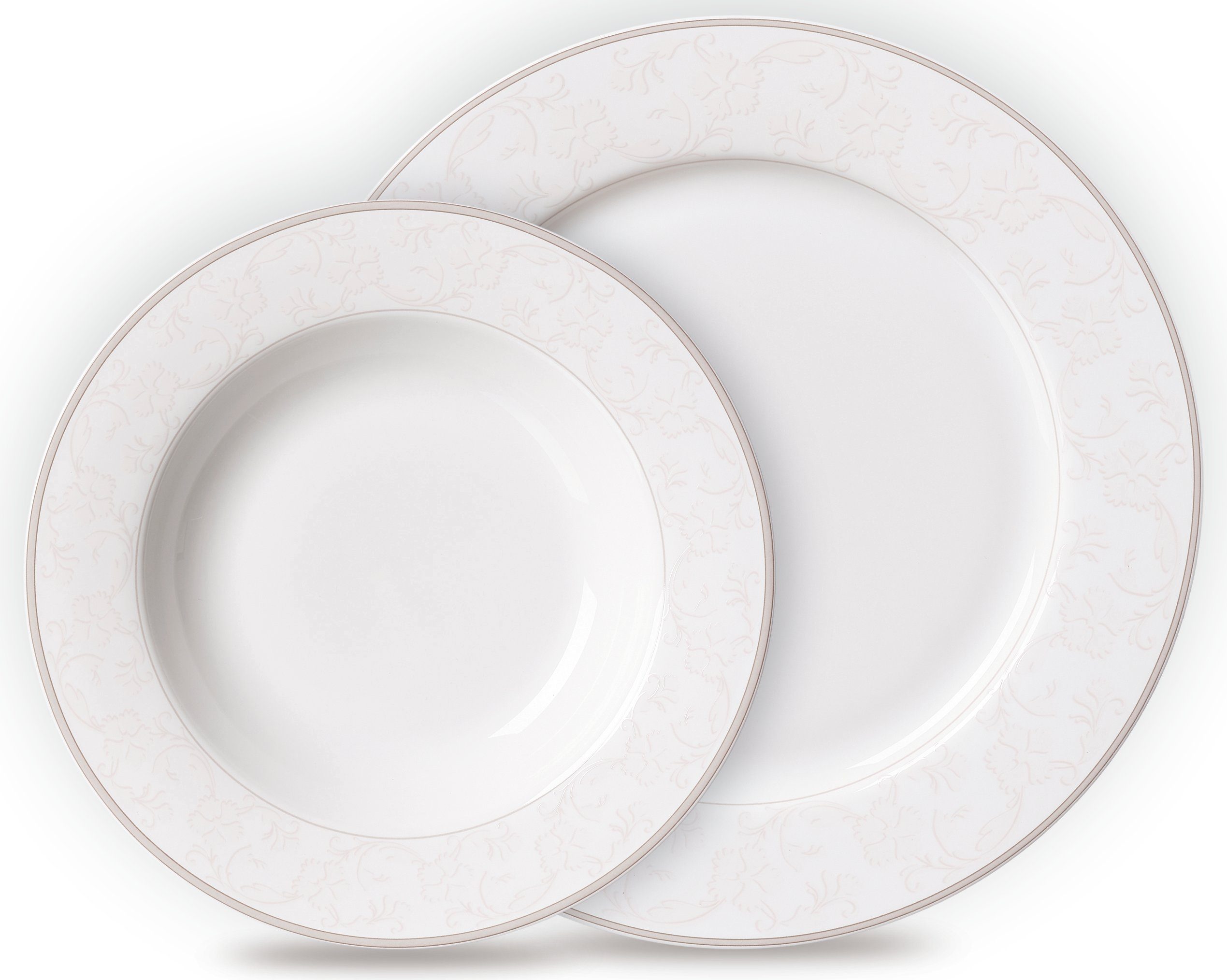 Ritzenhoff & Breker Tafelservice Teller Set, Geschirr-Set ISABELLA (12-tlg), 6 Personen, Porzellan, extravagantes Design, 12 Teile, für 6 Personen
